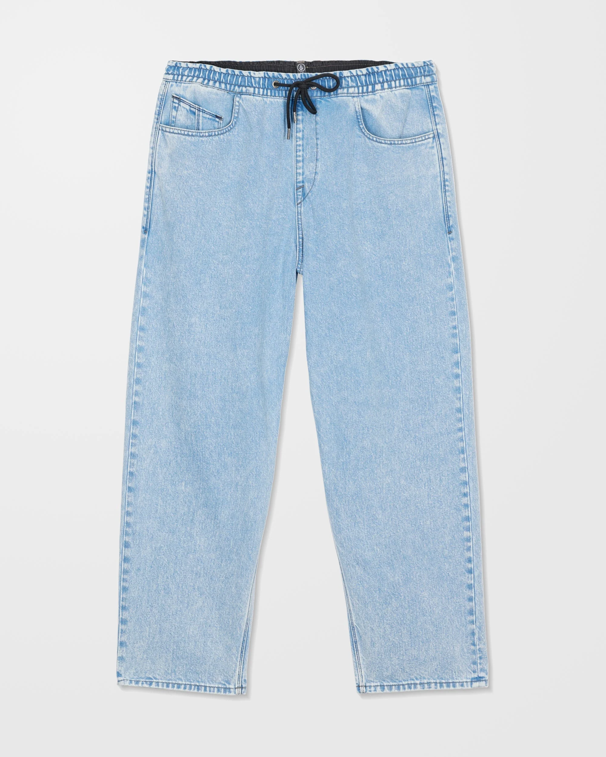Freazy Loose Elasticated Waist Jeans - Pale Aqua - Image 7