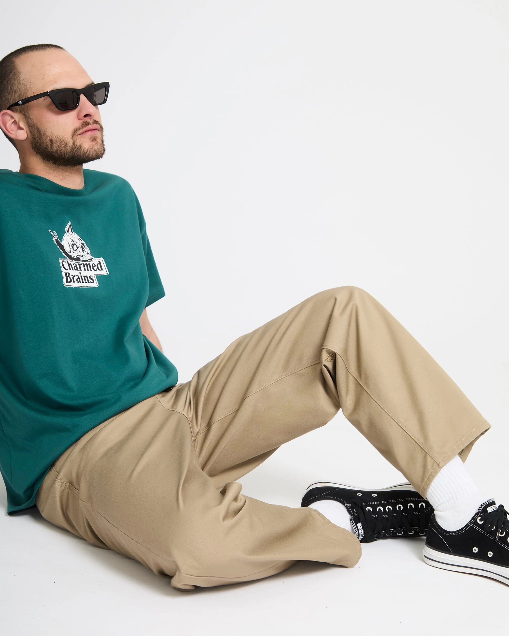 Freazy Loose Elasticated Waist Trousers - Khaki - Image 6