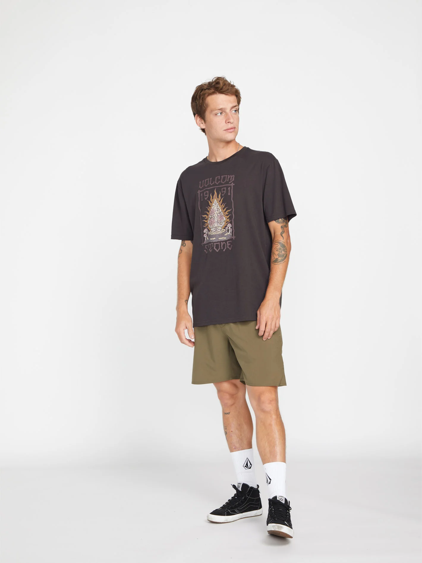 Caged Stone T-shirt - RINSED BLACK - Image 3