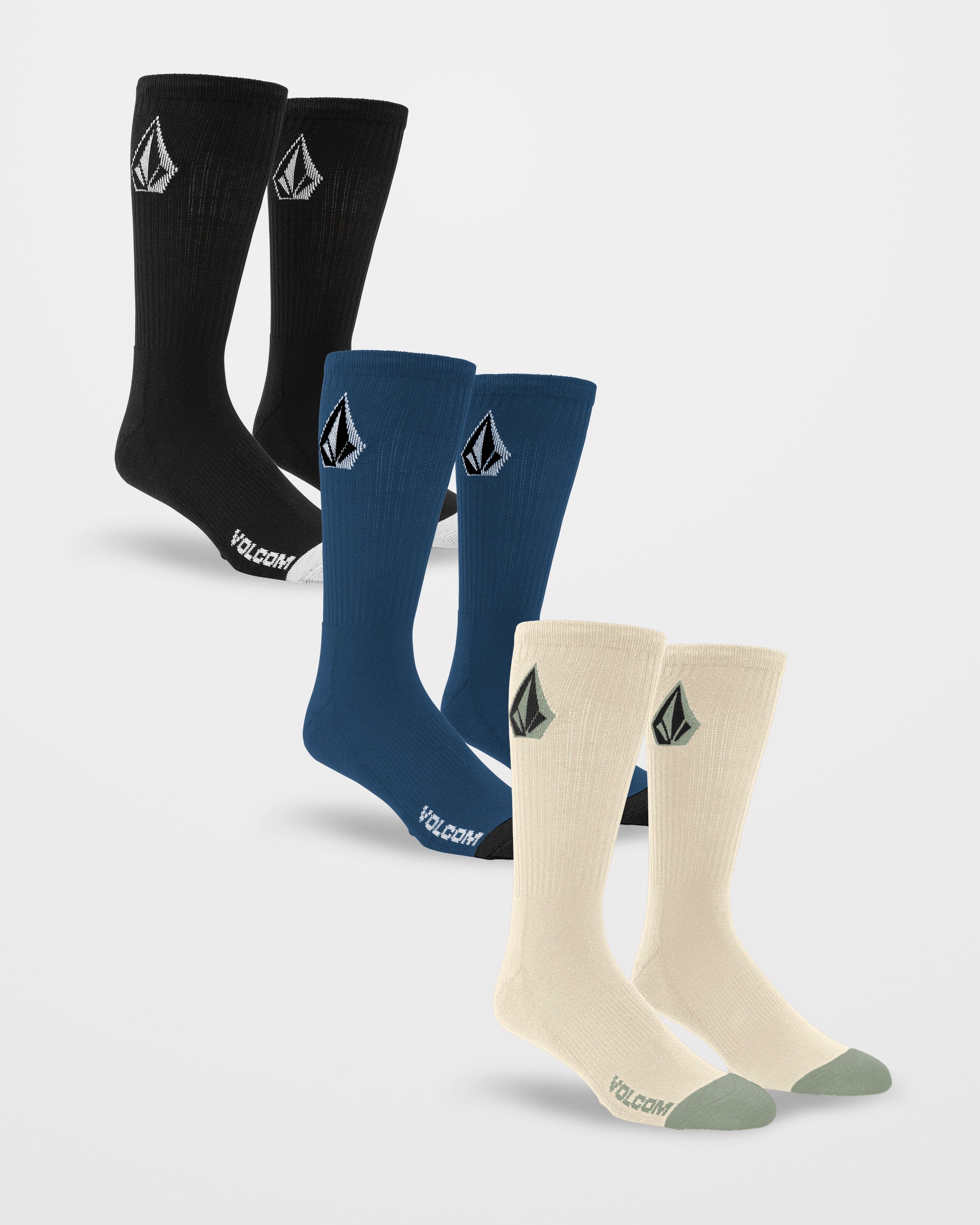 Full Stone Mix Socks (3 Pack) - PALE KHAKI - Image 2