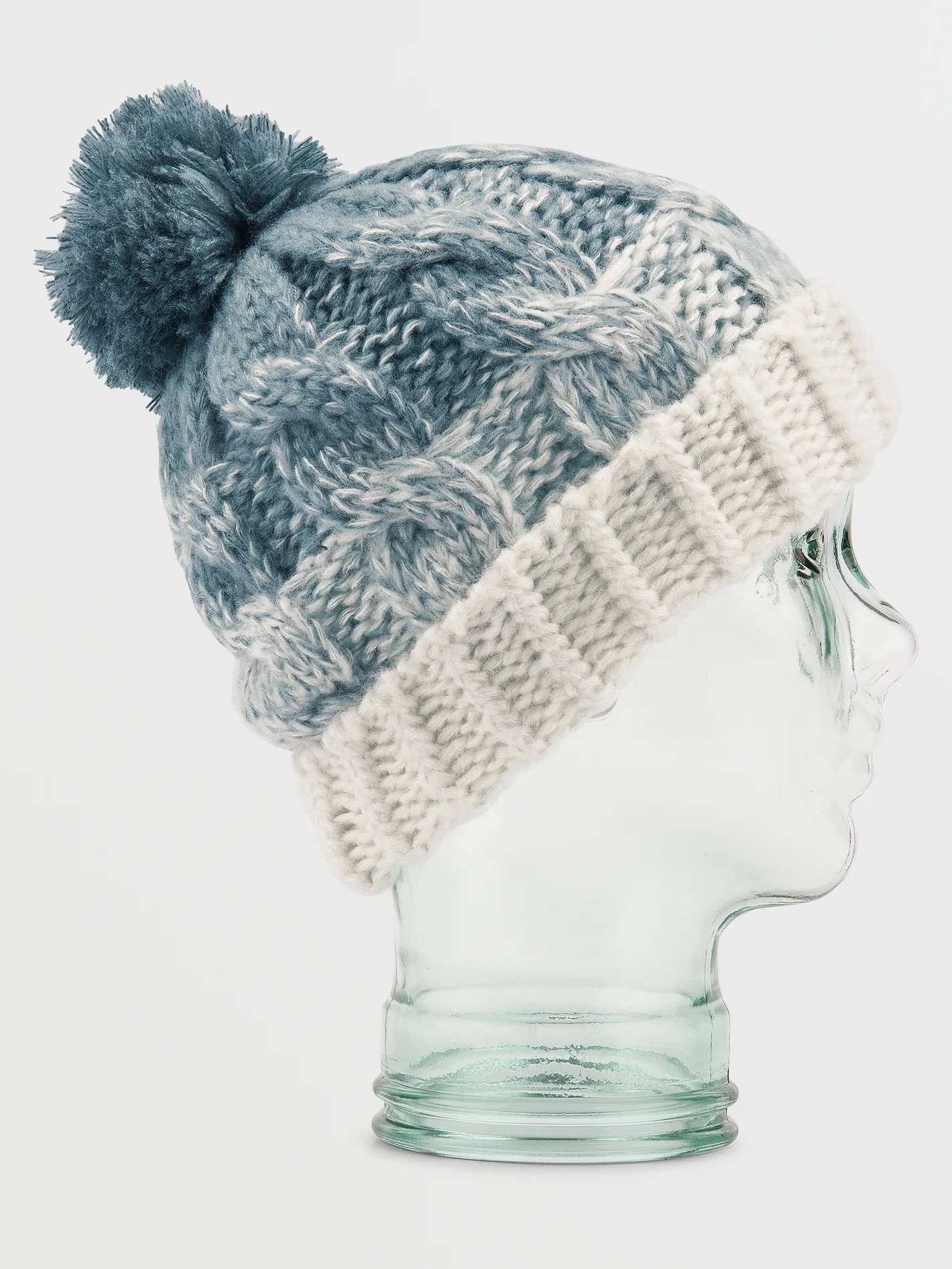 Gradient Hand Knit Beanie - Ice Green - Image 2