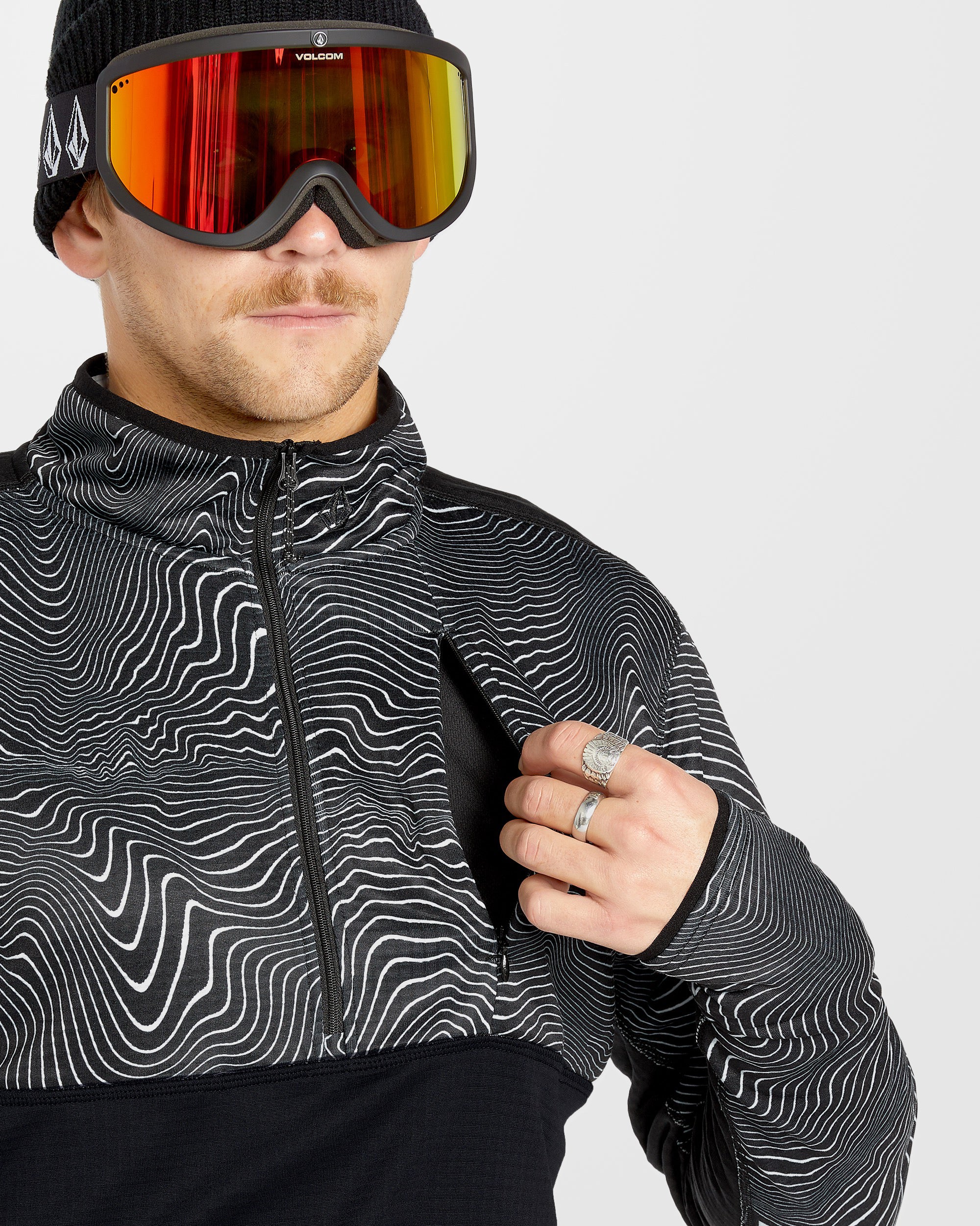 Gridlock Second Layer Fleece Sweatshirt - Black Print - Image 5