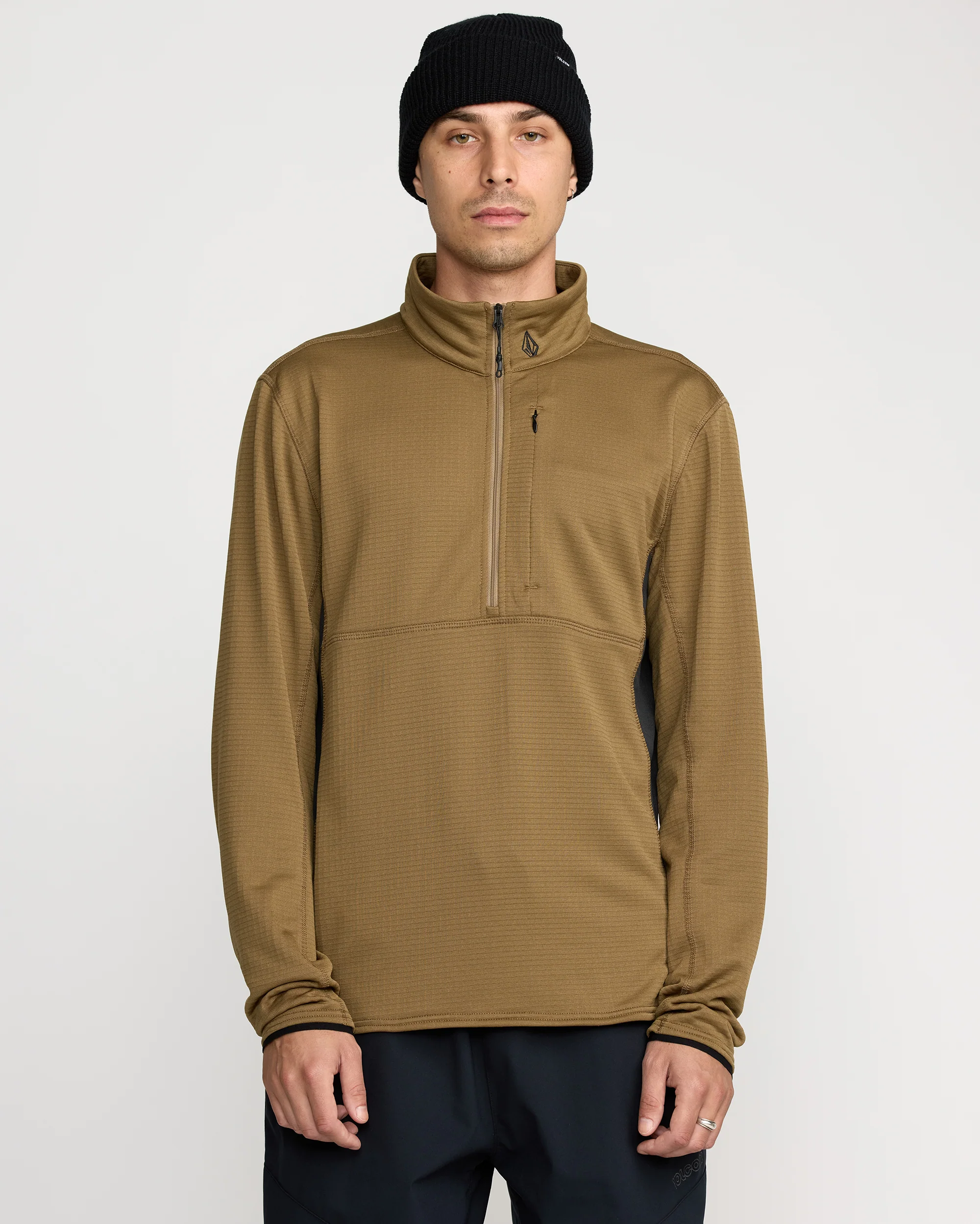 Gridlock Mock Neck Sweatshirt - Bronze