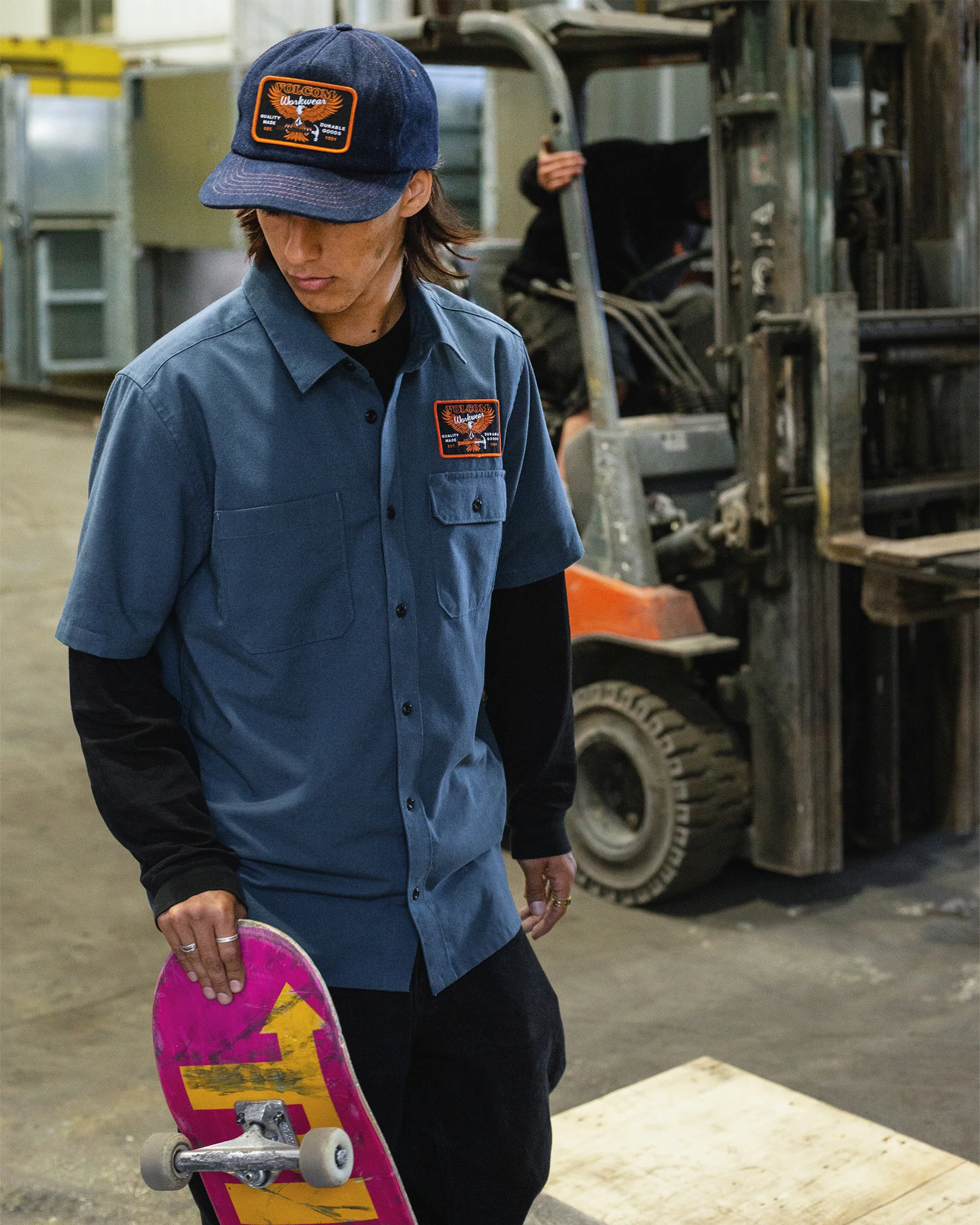 Hammered Workwear Cap - Dust Bowl Indigo - Image 3