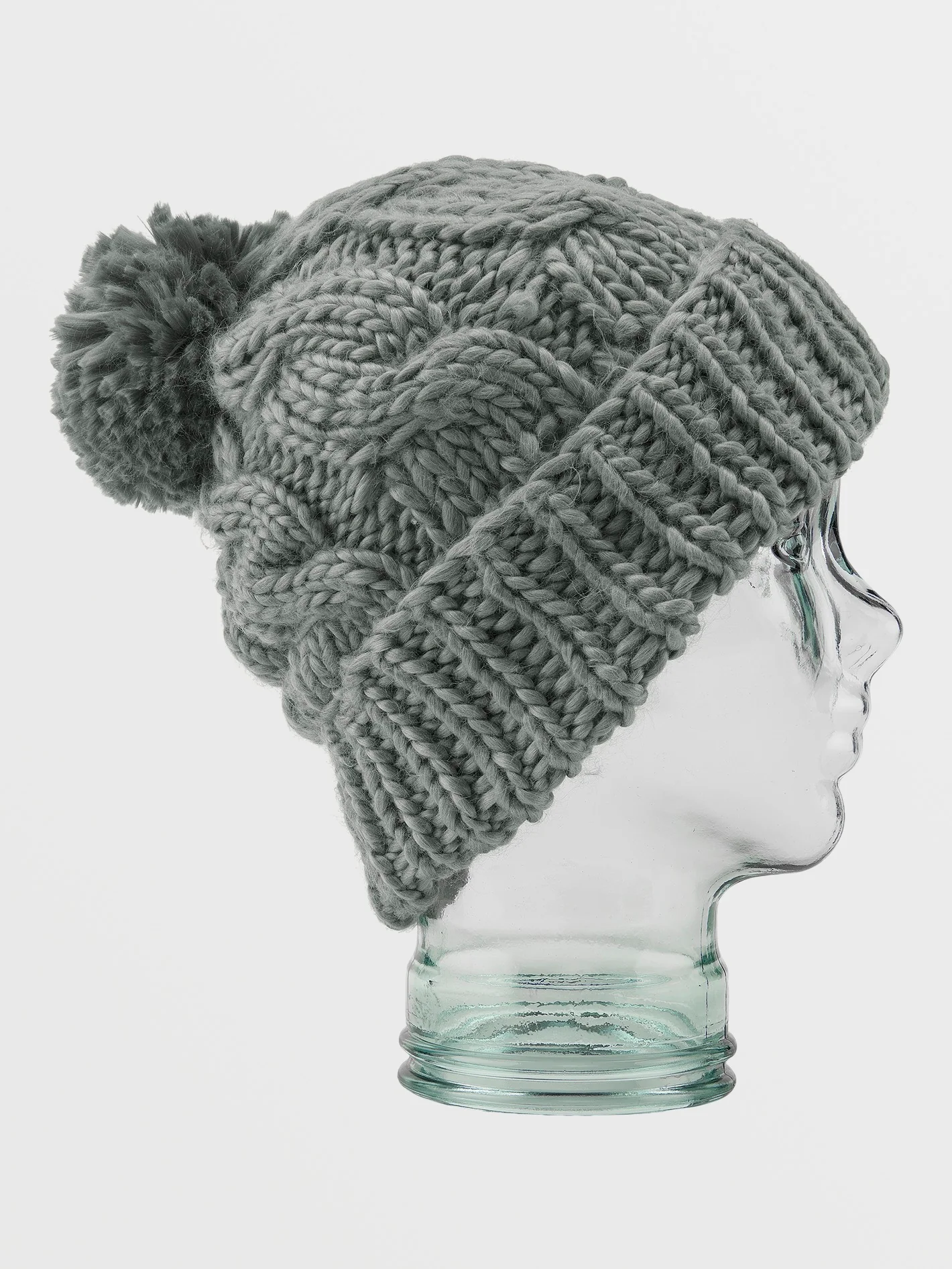 Hand Knit Bobble Beanie - STORM GREY - Image 2
