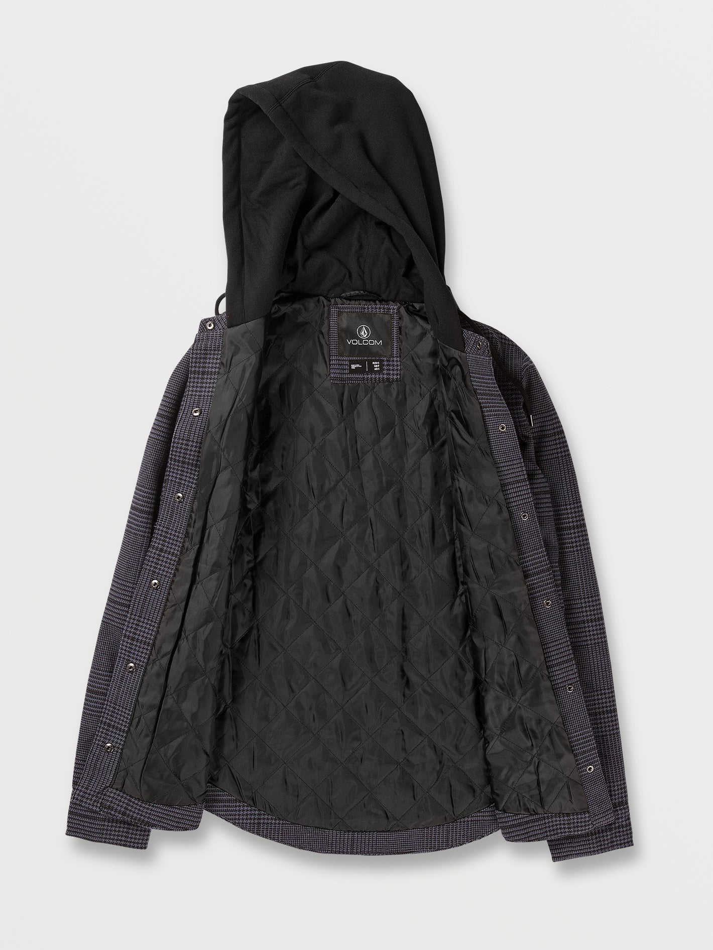 Hooded Flannel Jacket - Black - Image 4