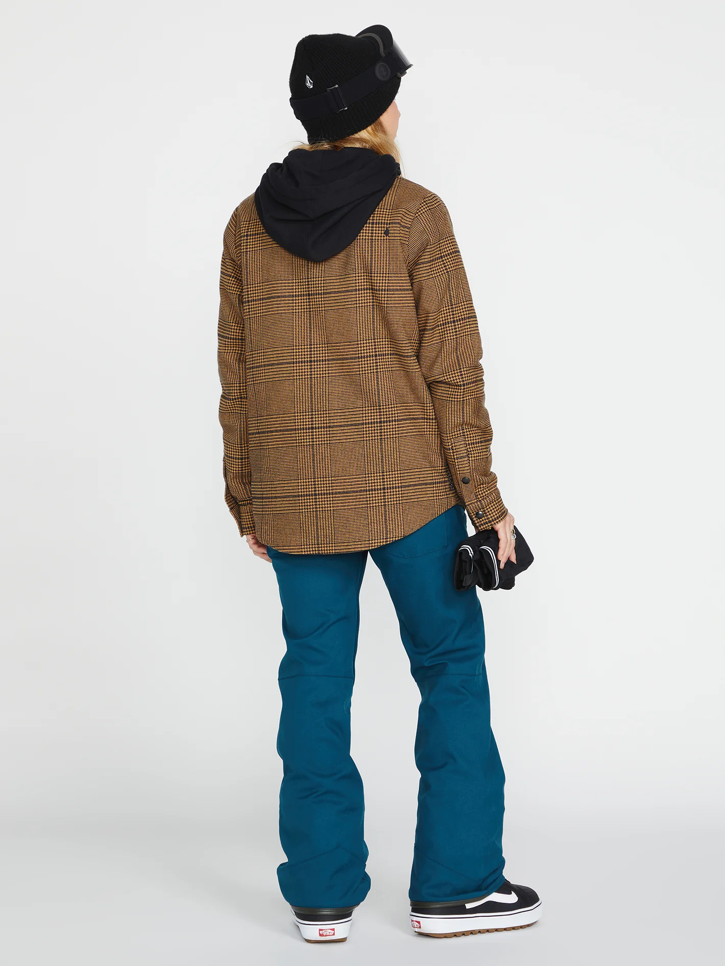 Hooded Flannel Jacket - Caramel - Image 2