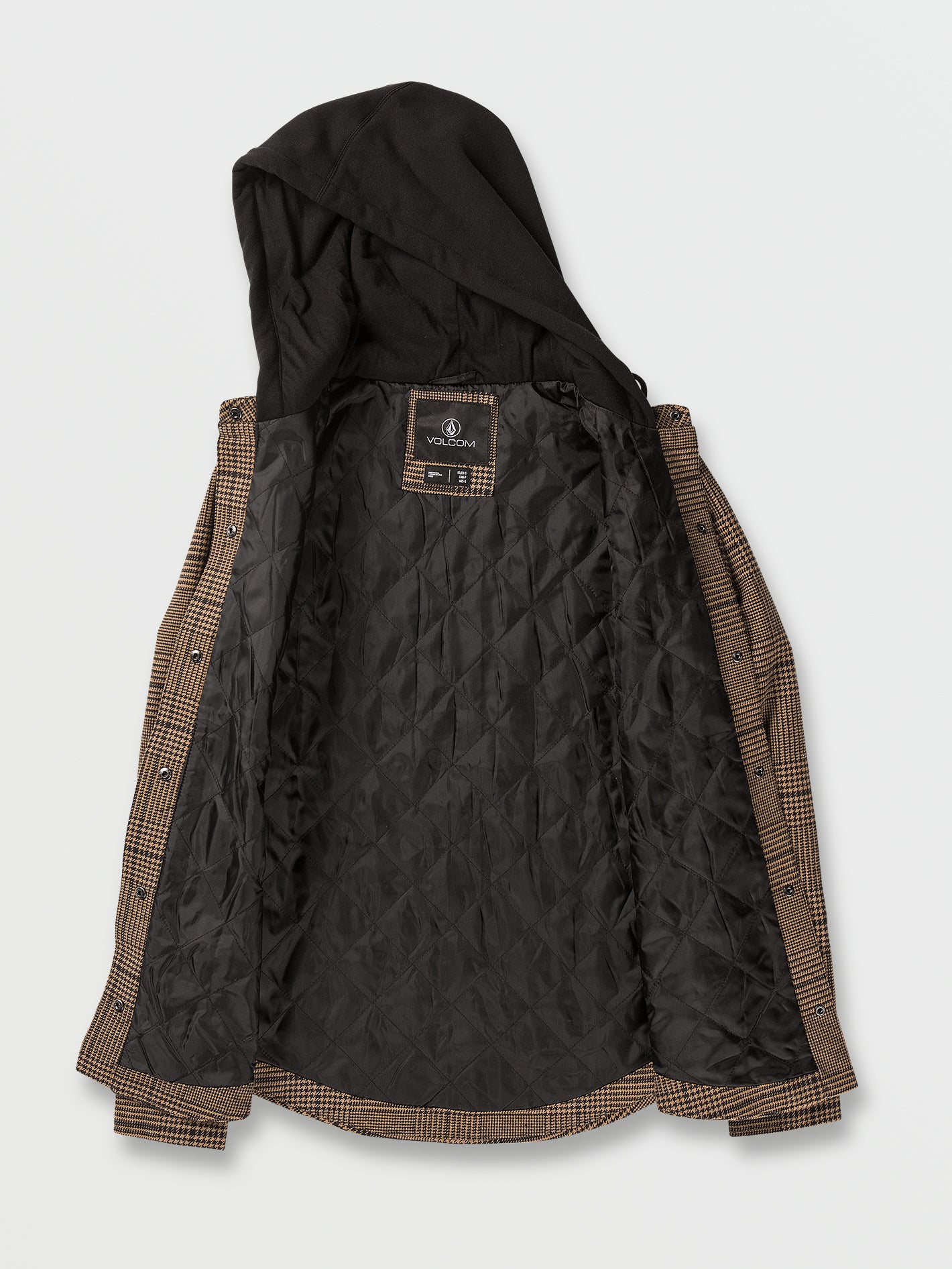 Hooded Flannel Jacket - Caramel - Image 5