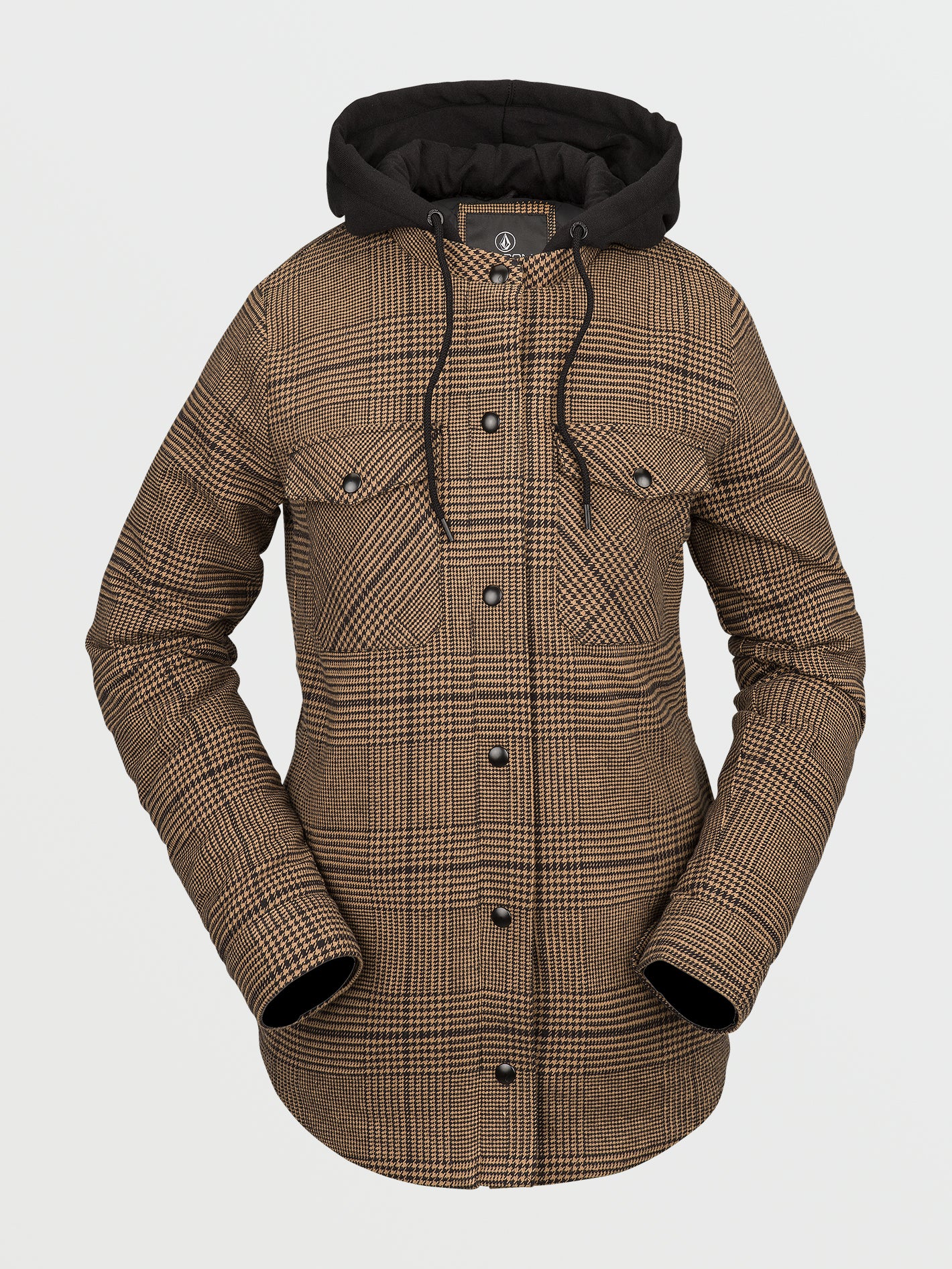 Hooded Flannel Jacket - Caramel - Image 6