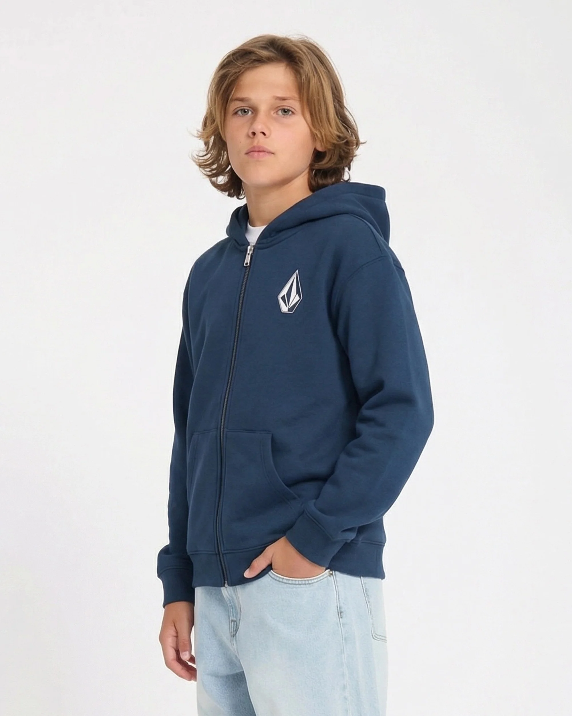 Iconic Stone Gid Zip Hoodie - Dust Bowl Indigo - (KIDS)