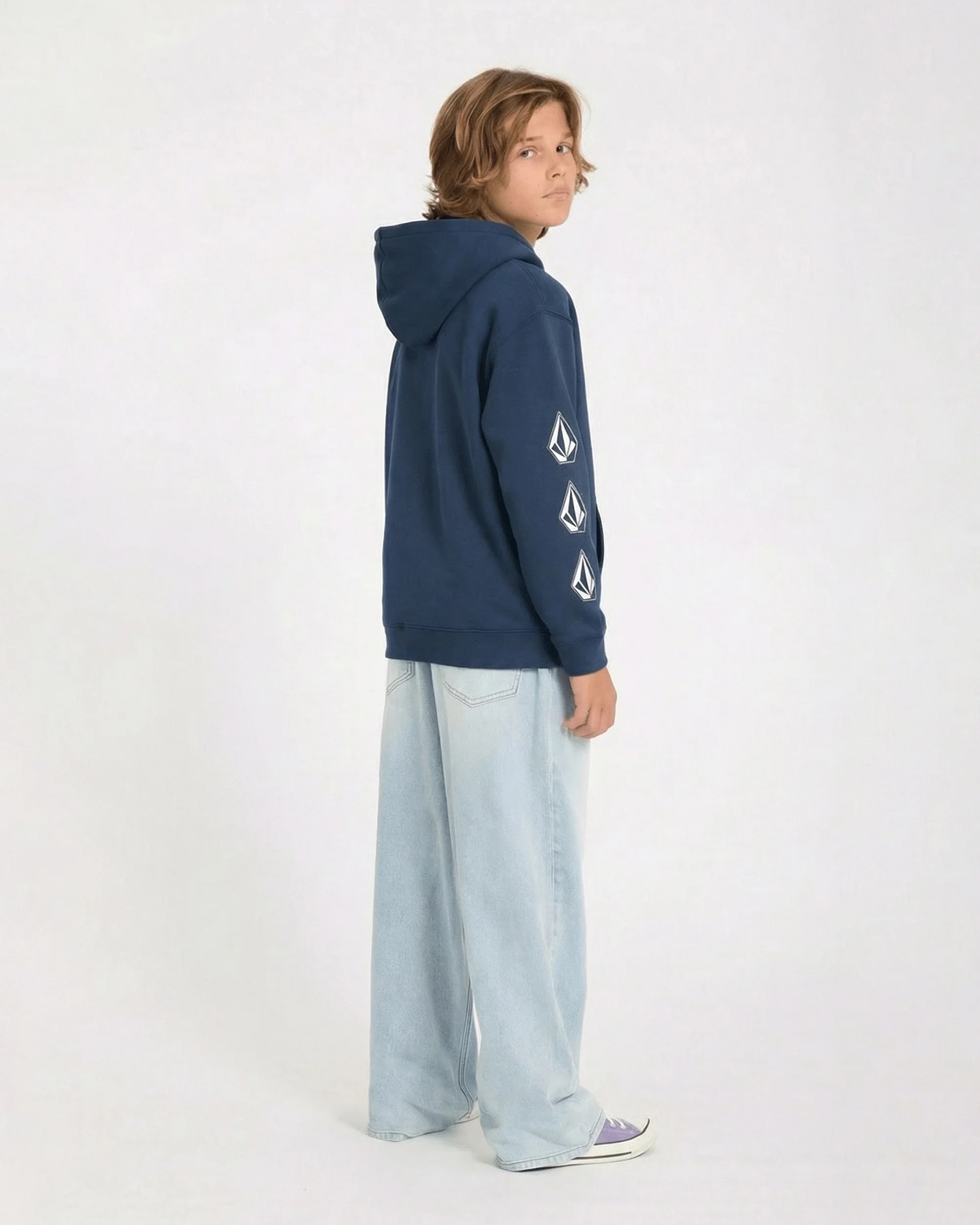 Iconic Stone Gid Zip Hoodie - Dust Bowl Indigo - (KIDS) - Image 6