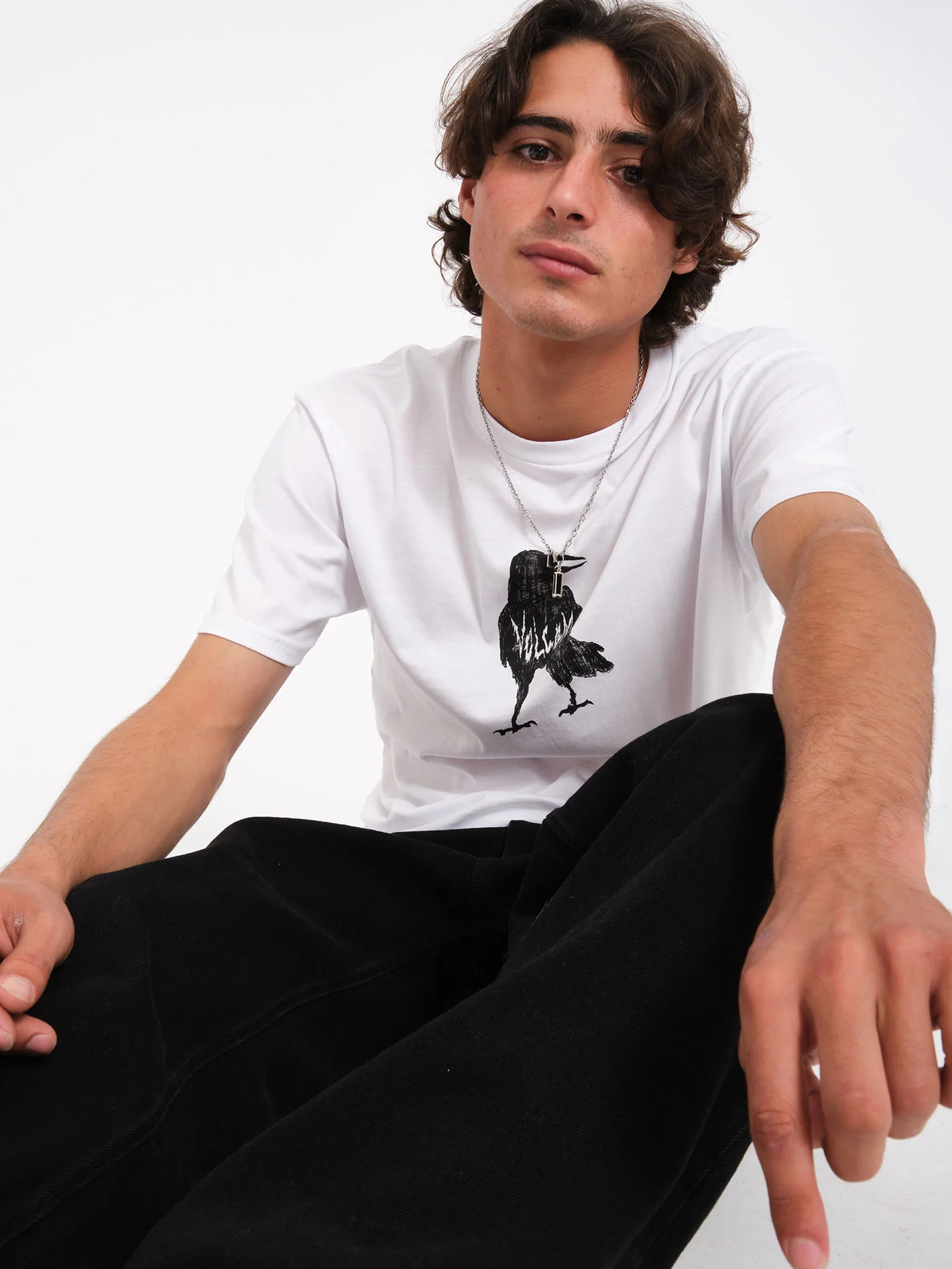 Issam Crow T-Shirt - White - Image 5