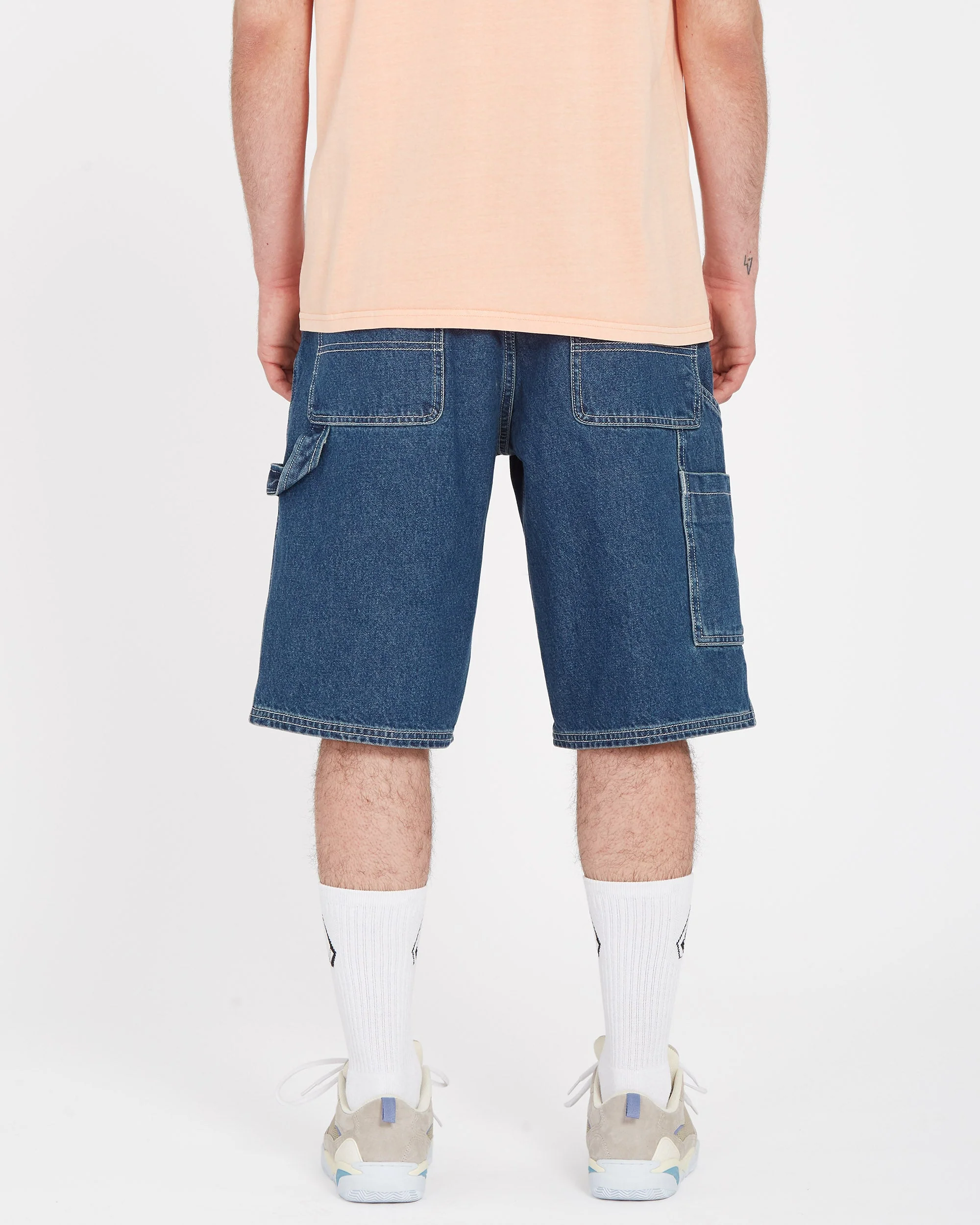 Labored Denim Utility Short - INDIGO RIDGE WASH - Image 2