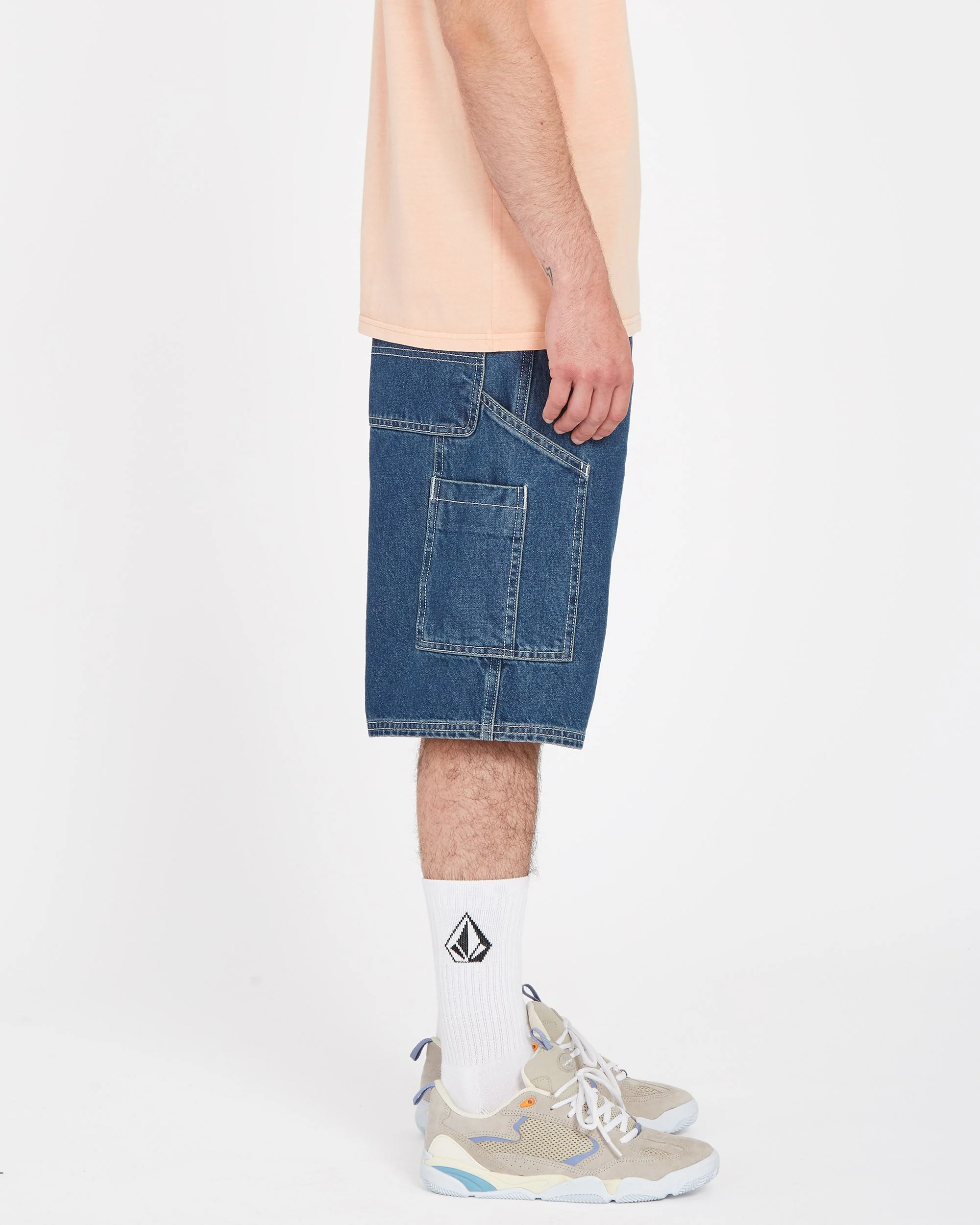Labored Denim Utility Short - INDIGO RIDGE WASH - Image 6