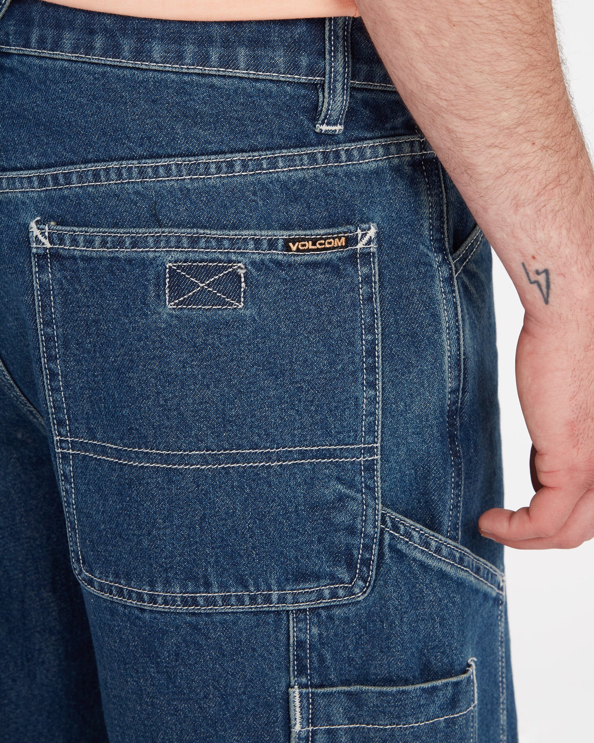 Labored Denim Utility Short - INDIGO RIDGE WASH - Image 7