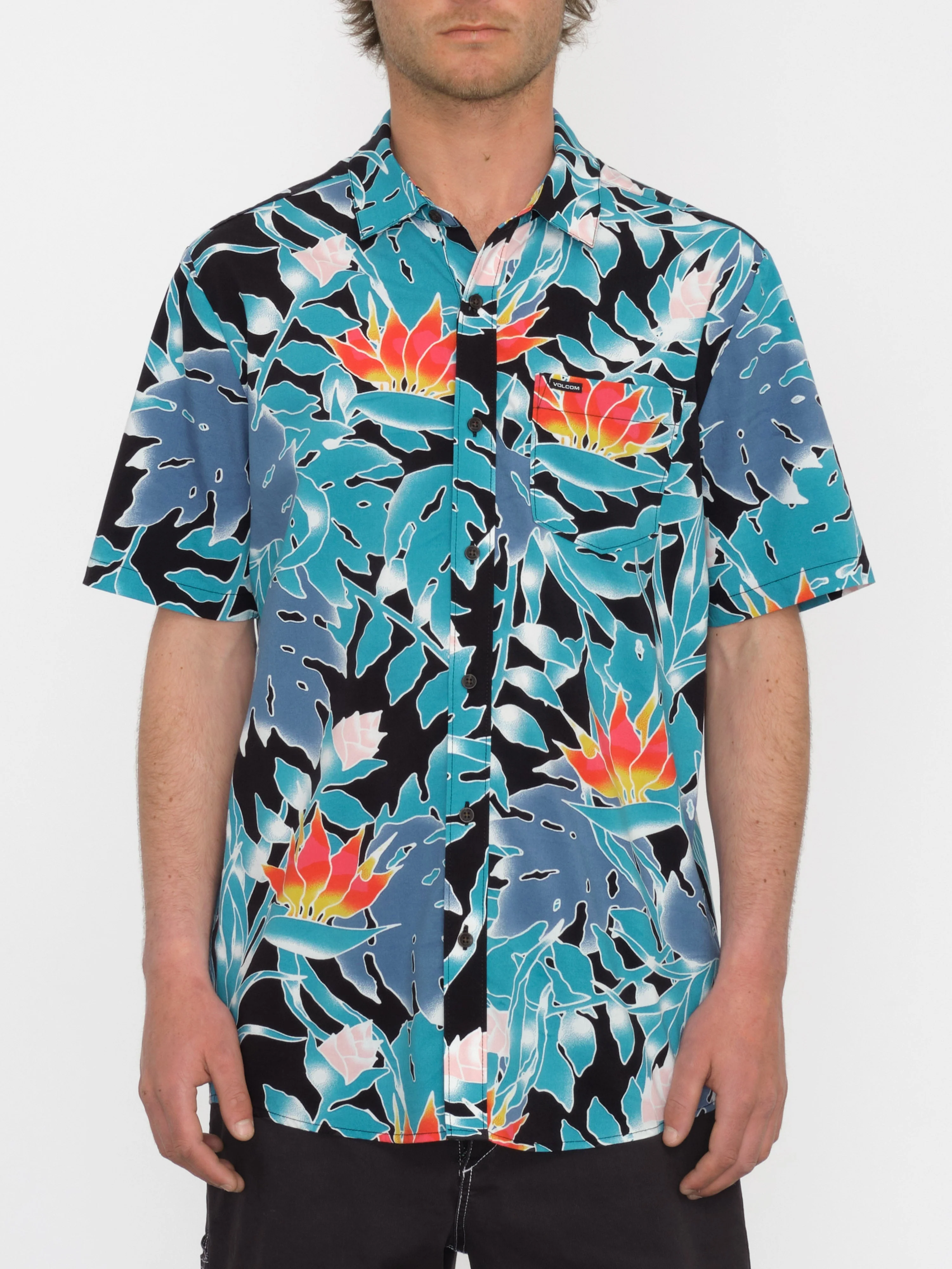 Leaf Pit Floral Shirt - BLACK