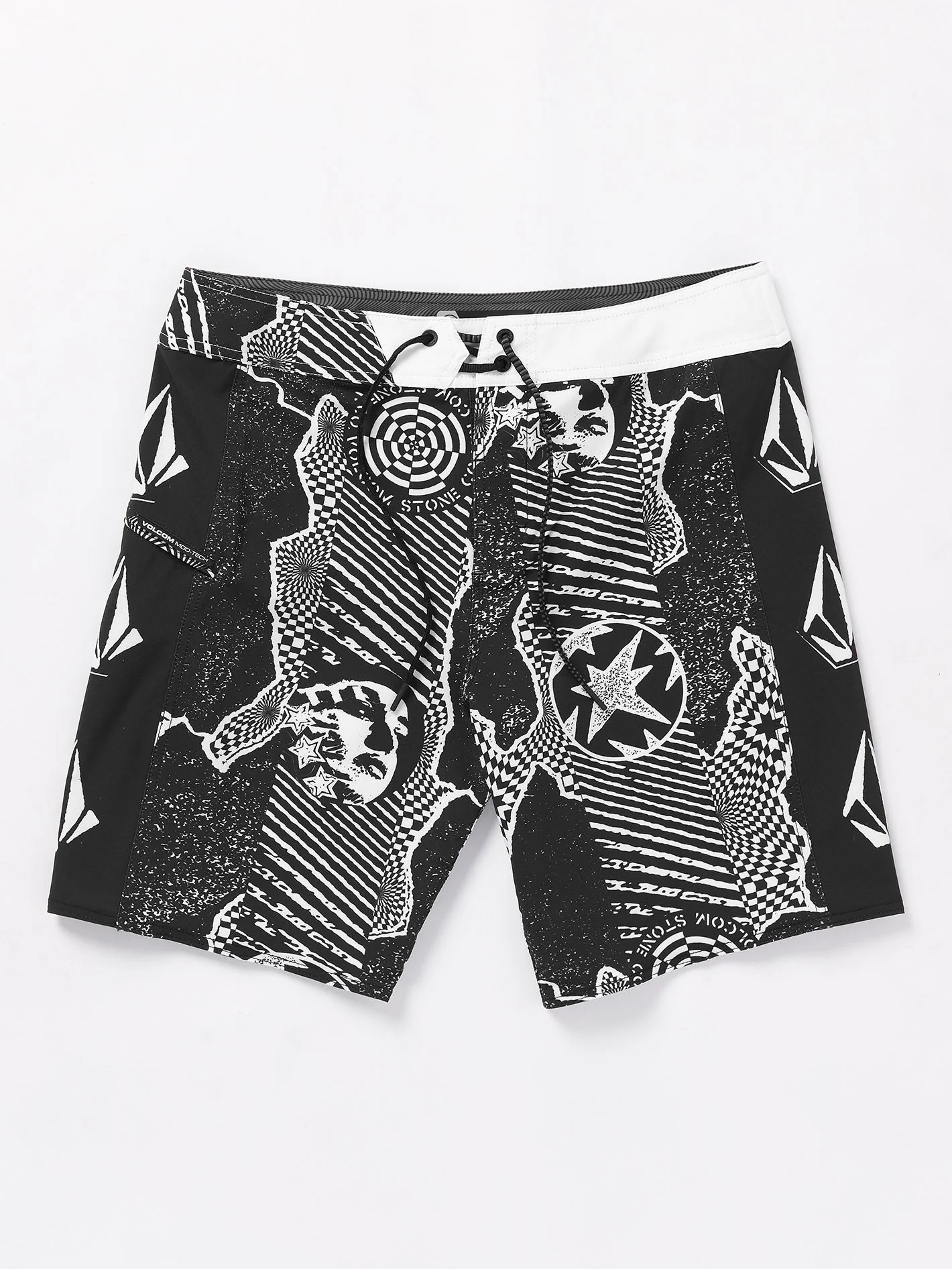 Lido Iconic Mod 19" Boardshort - BLACK WHITE - Image 6