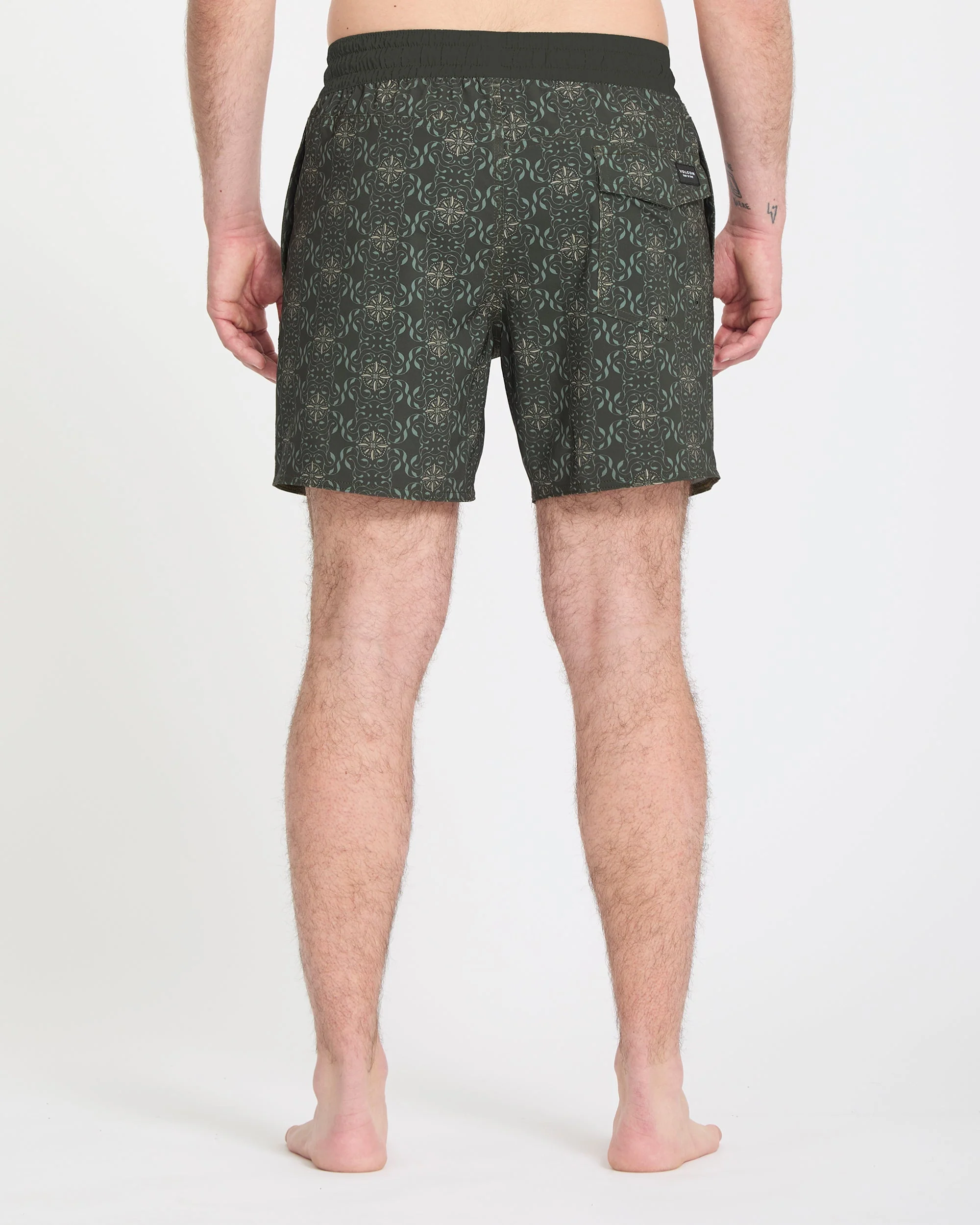 Lido Print Trunk 16" Boardshort - Squadron Green - Image 2
