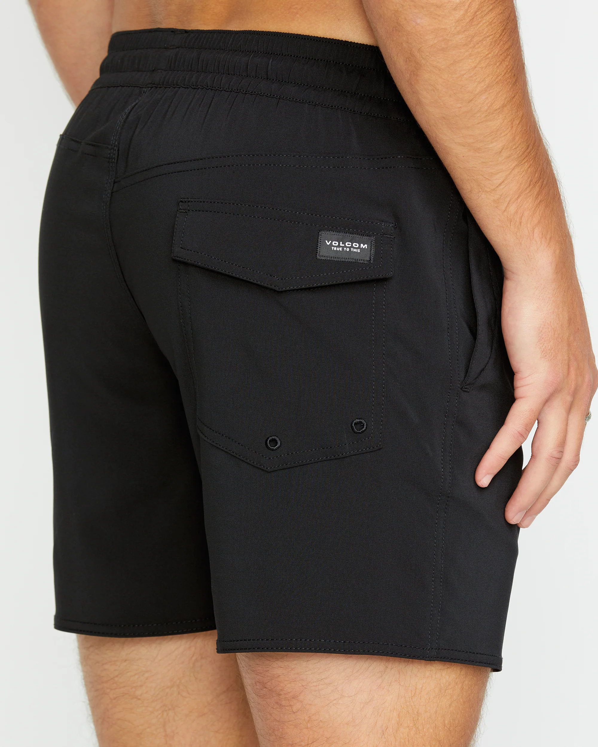 Lido Solid Trunk 16" Boardshort - BLACK - Image 4
