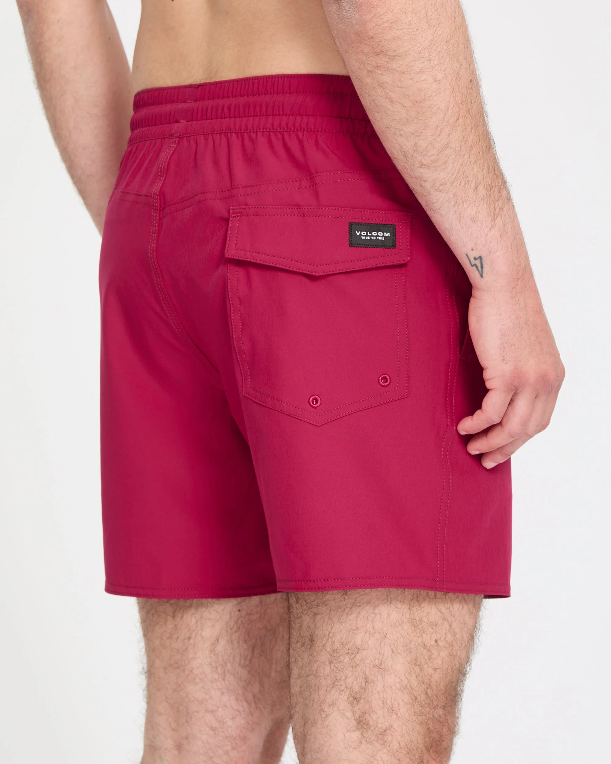 Lido Solid Trunk 16" Boardshort - Sangria - Image 5