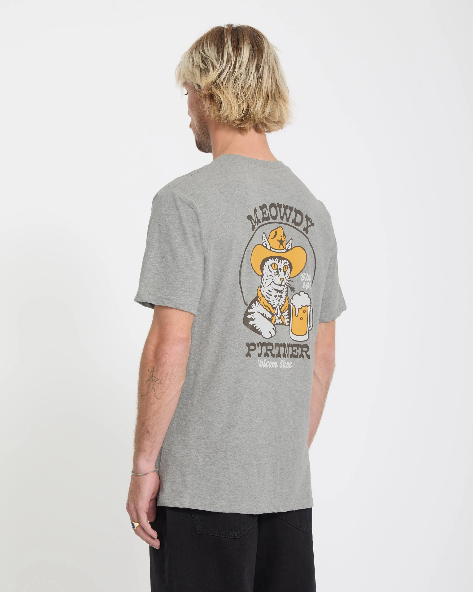 Meowdy T-Shirt - Heather Grey - Image 2