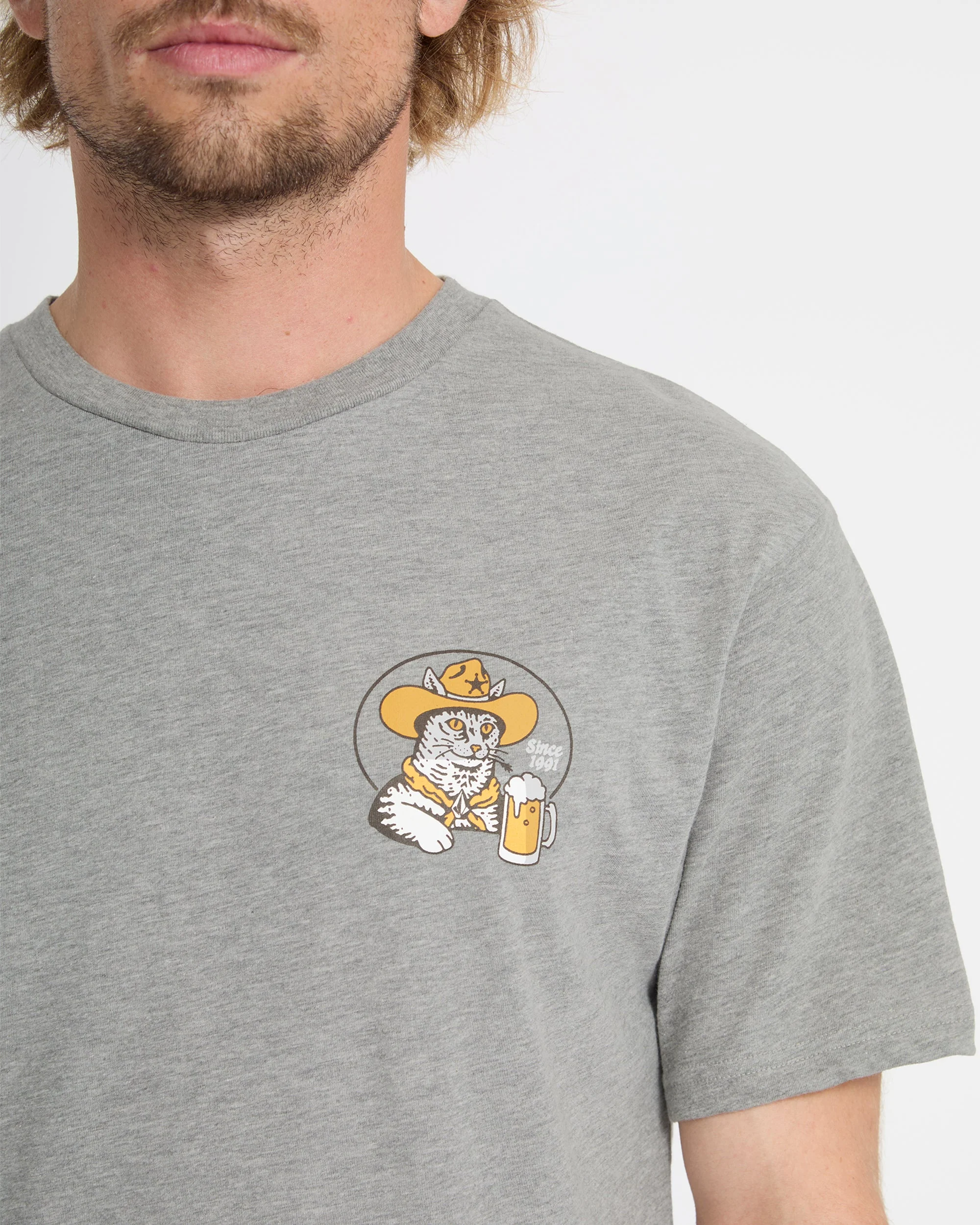 Meowdy T-Shirt - Heather Grey - Image 6