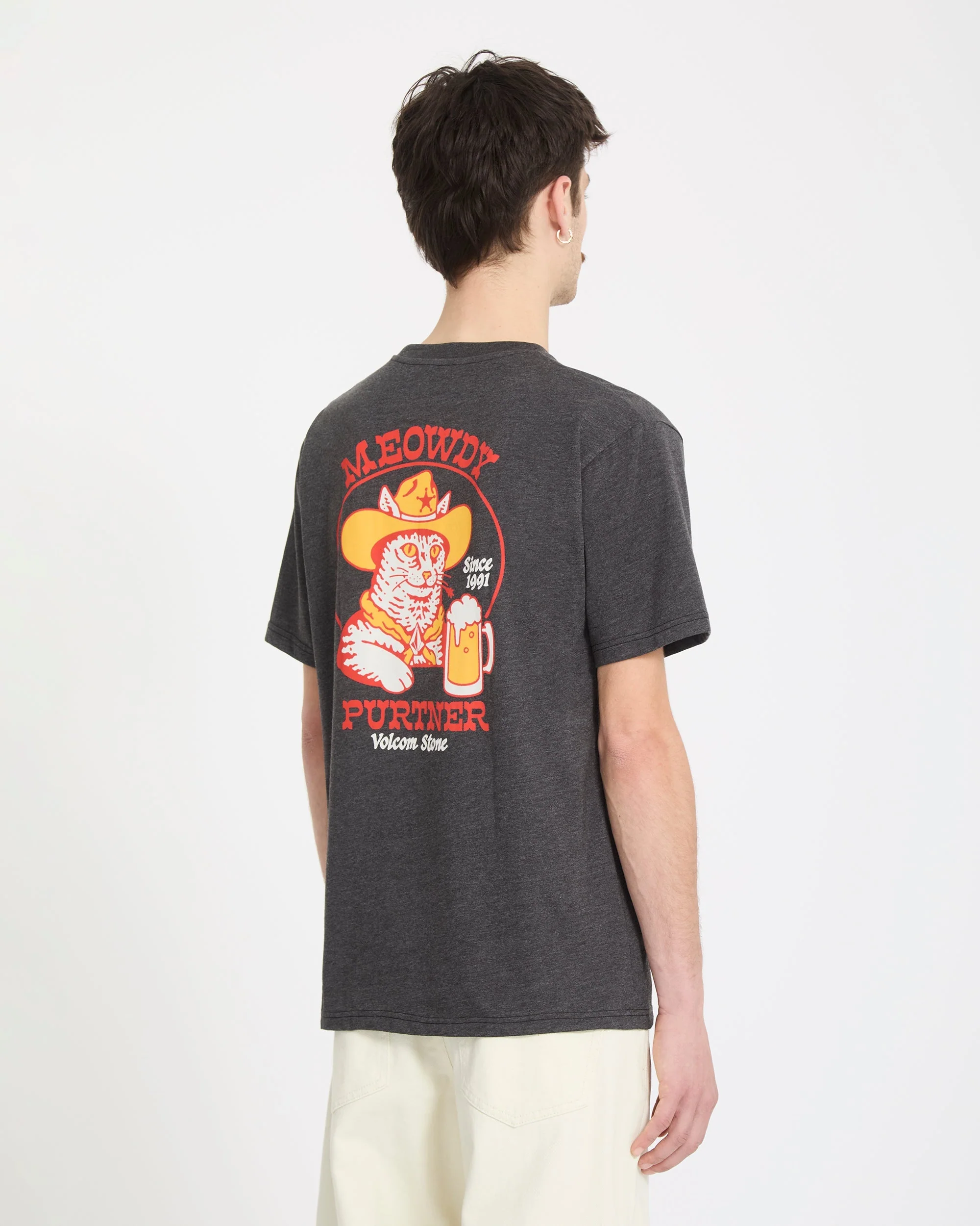 Meowdy T-Shirt - Heather Black - Image 2