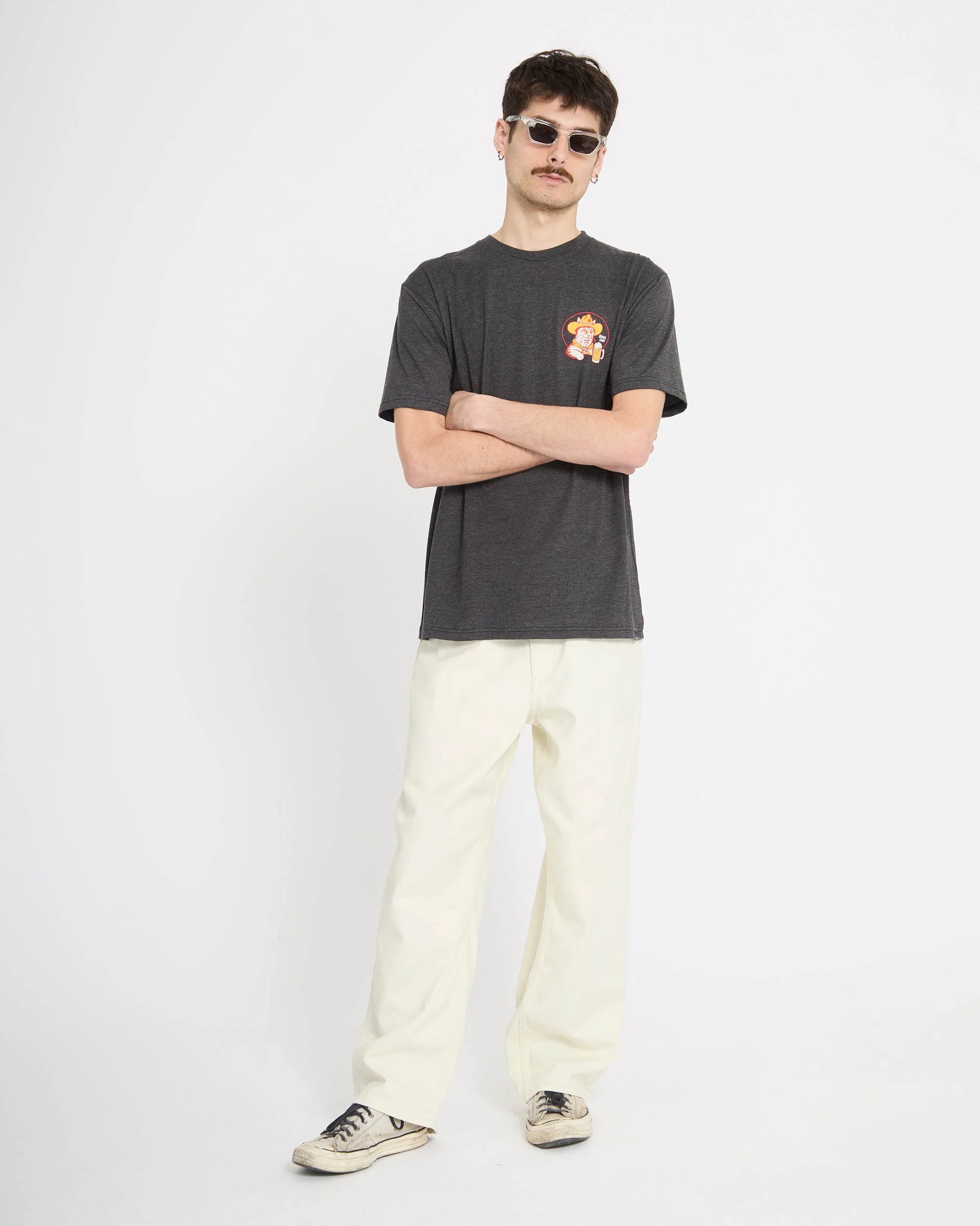 Meowdy T-Shirt - Heather Black - Image 5