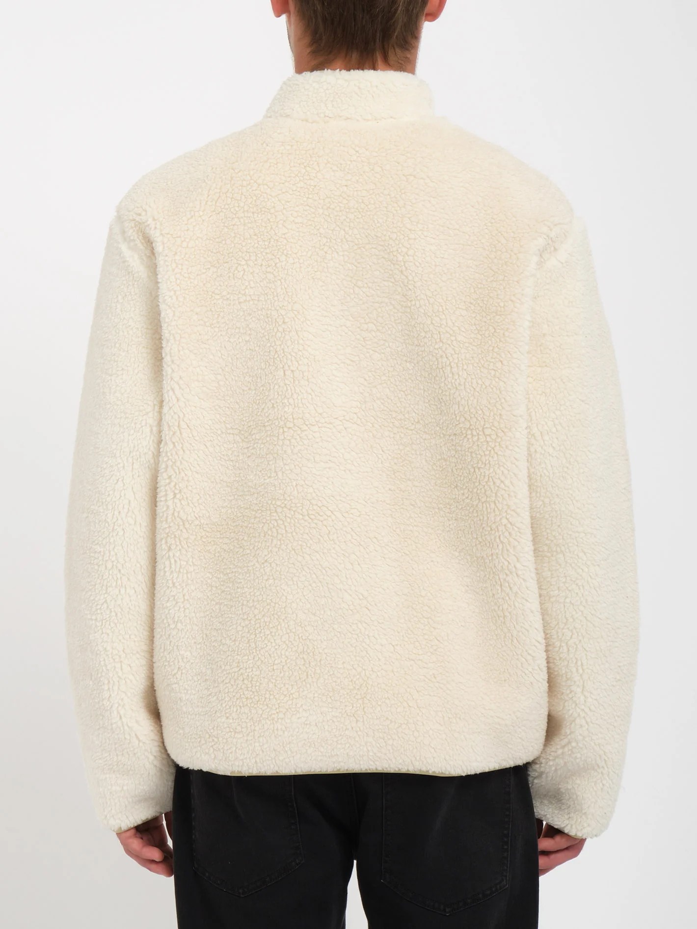 Muzzer Fuzzar Zip Sherpa Sweatshirt - DIRTY WHITE - Image 2