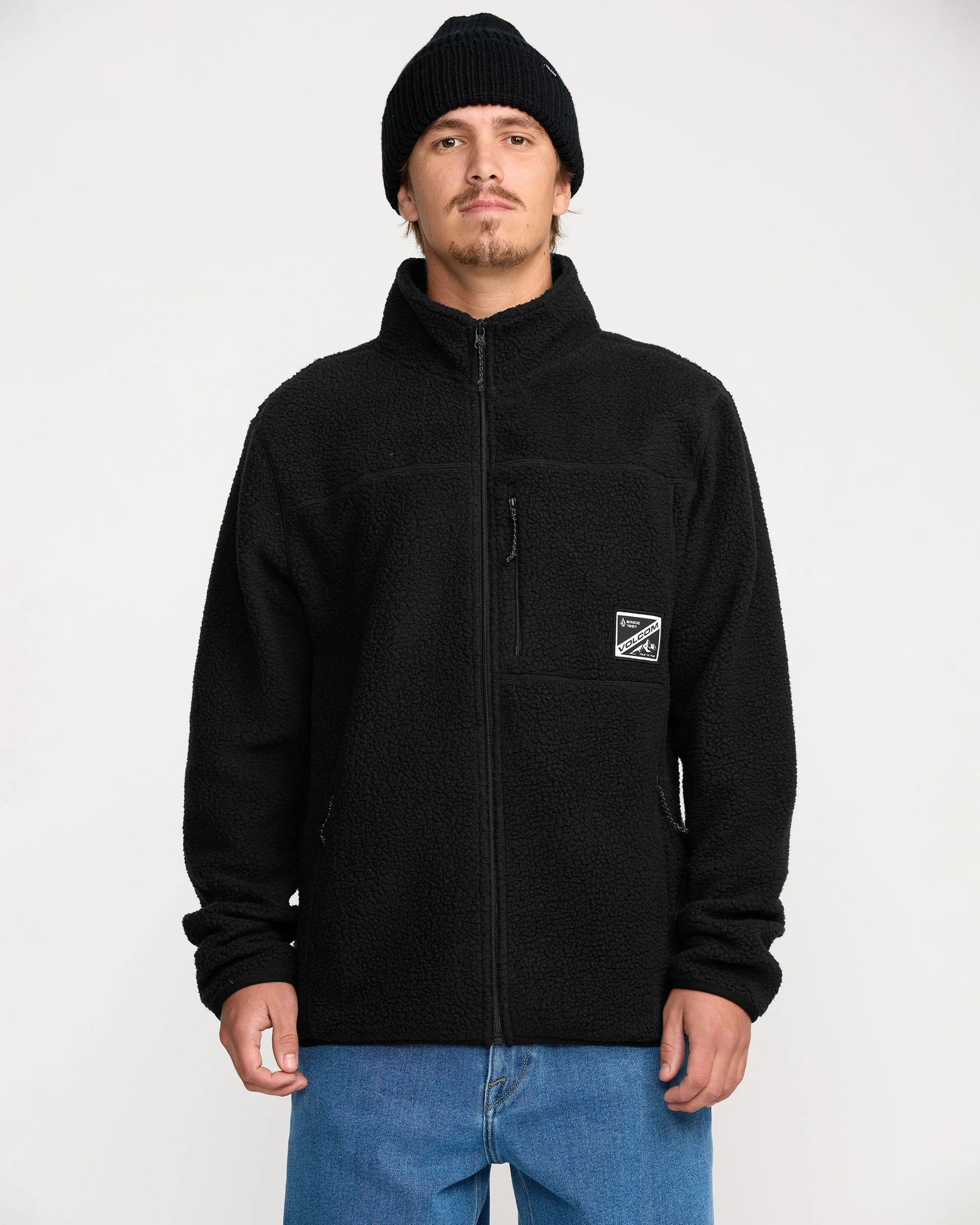 Nelson Sherpa Full Zip Jacket - Black