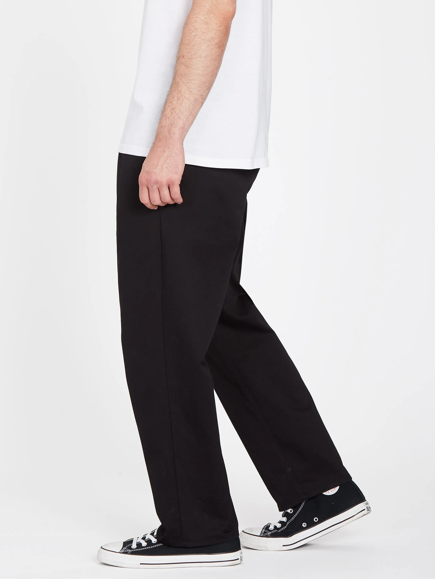 Pleated Chino Trousers - BLACK - Image 5