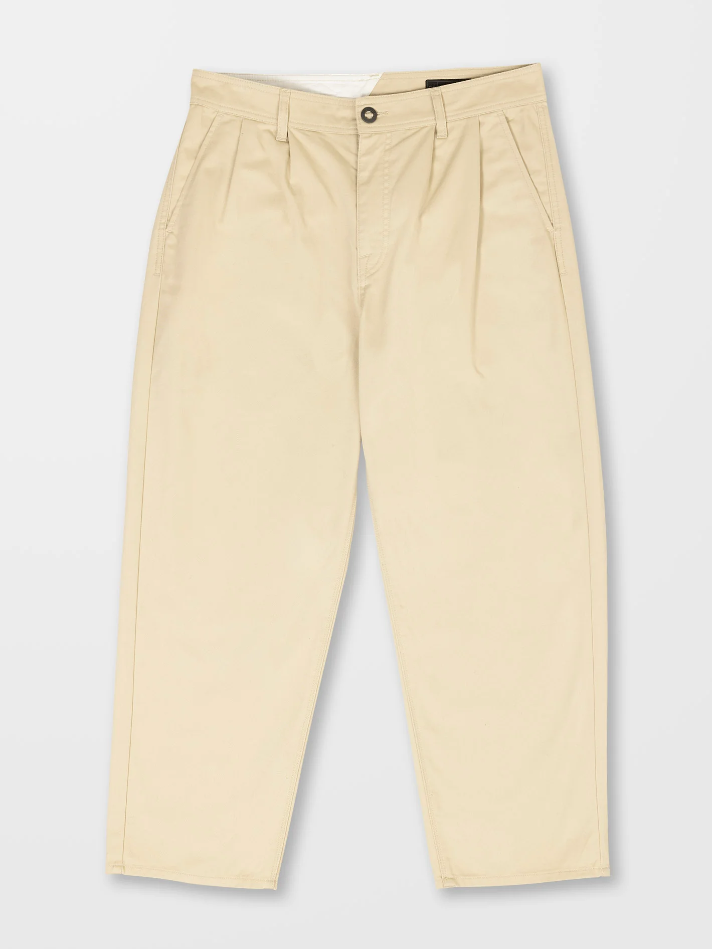 Pleated Chino Trousers - ALMOND - Image 3