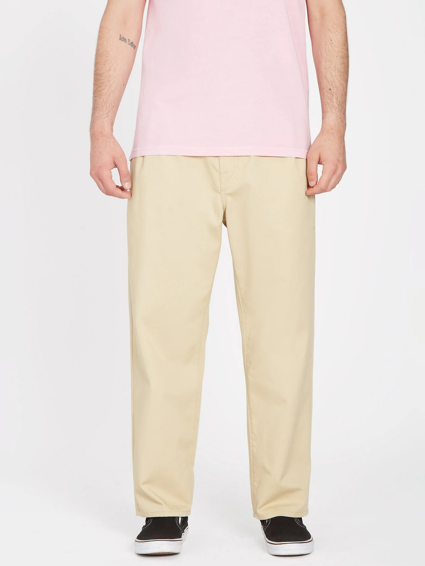 Pleated Chino Trousers - ALMOND - Image 9