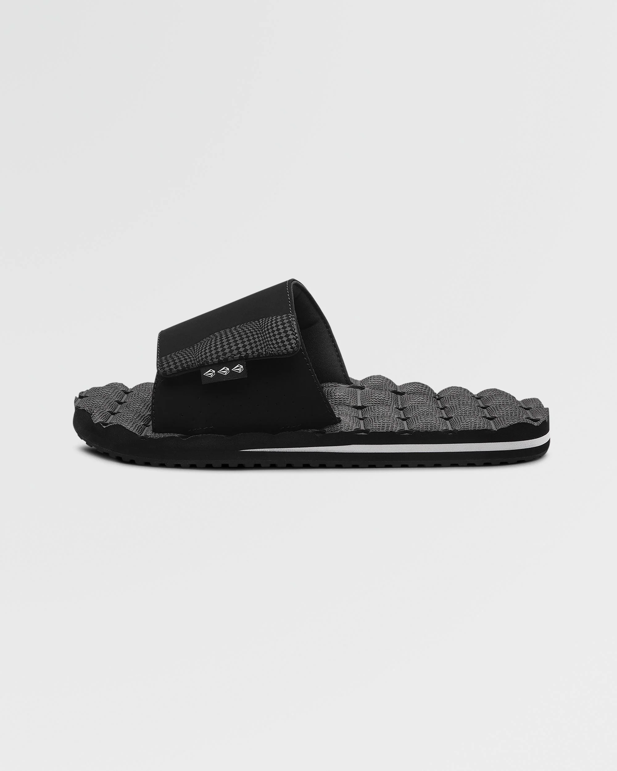 Recliner Slide Sandals - BLACK WHITE - Image 3