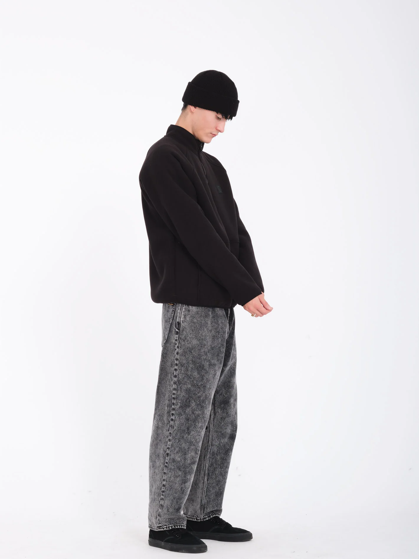 Runtime Grid Zip Sherpa Sweatshirt - BLACK - Image 6