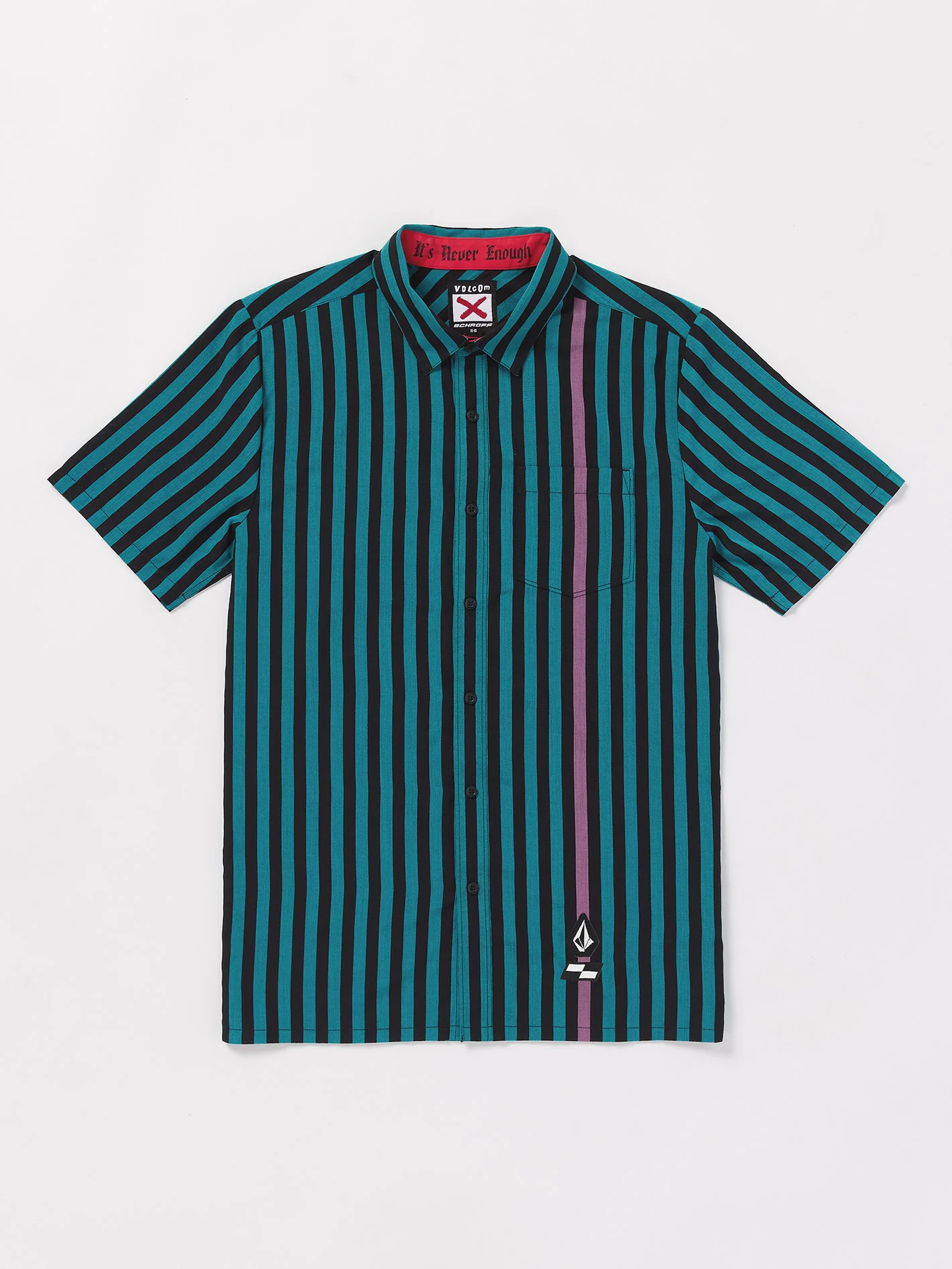 Schroff X Volcom Stripe Shirt - Dusty Aqua - Image 4