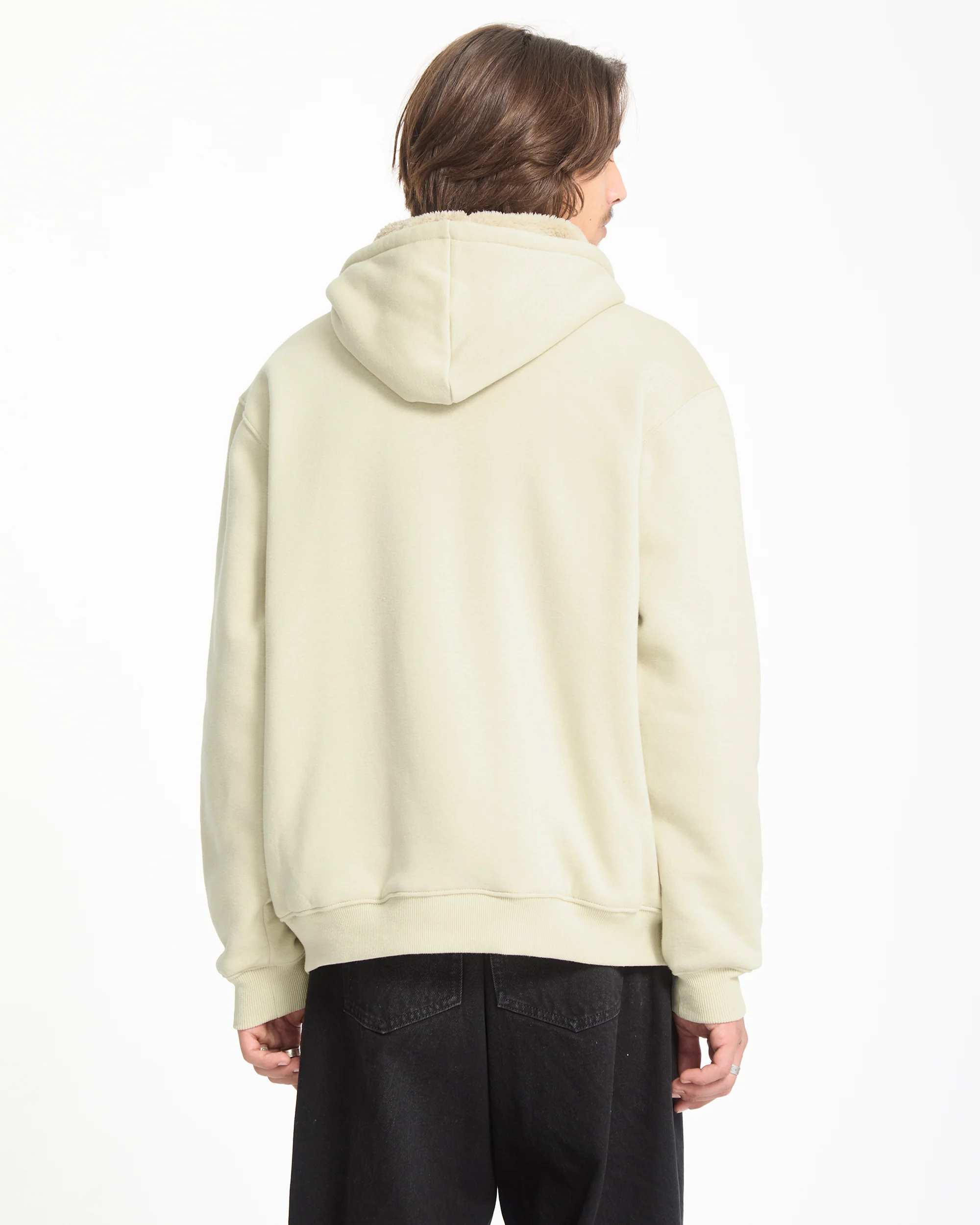 Single Stone Lined Zip Hoodie - Light Beige - Image 2