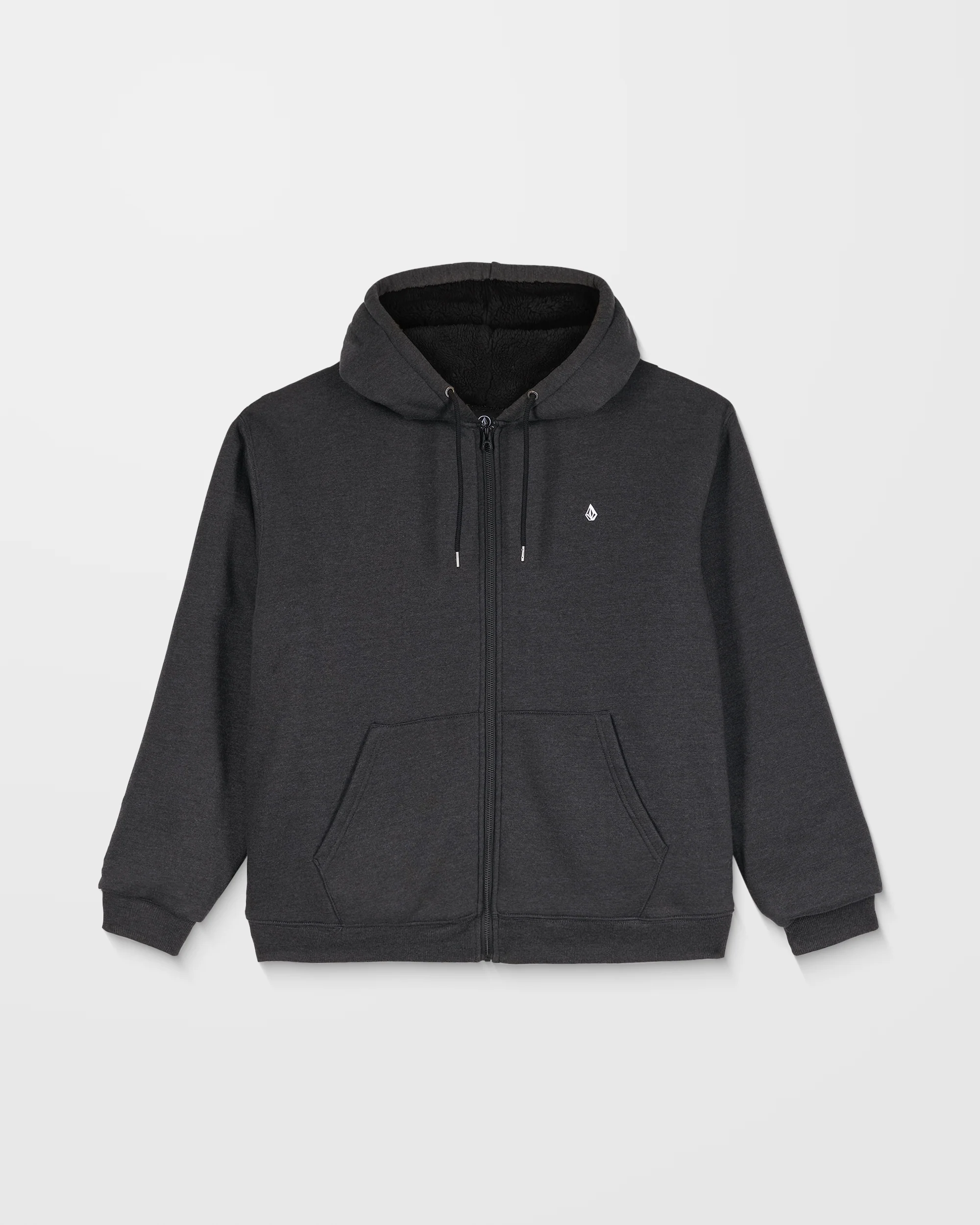 Single Stone Sherpa Lined Zip Hoodie - Heather Black - Image 8