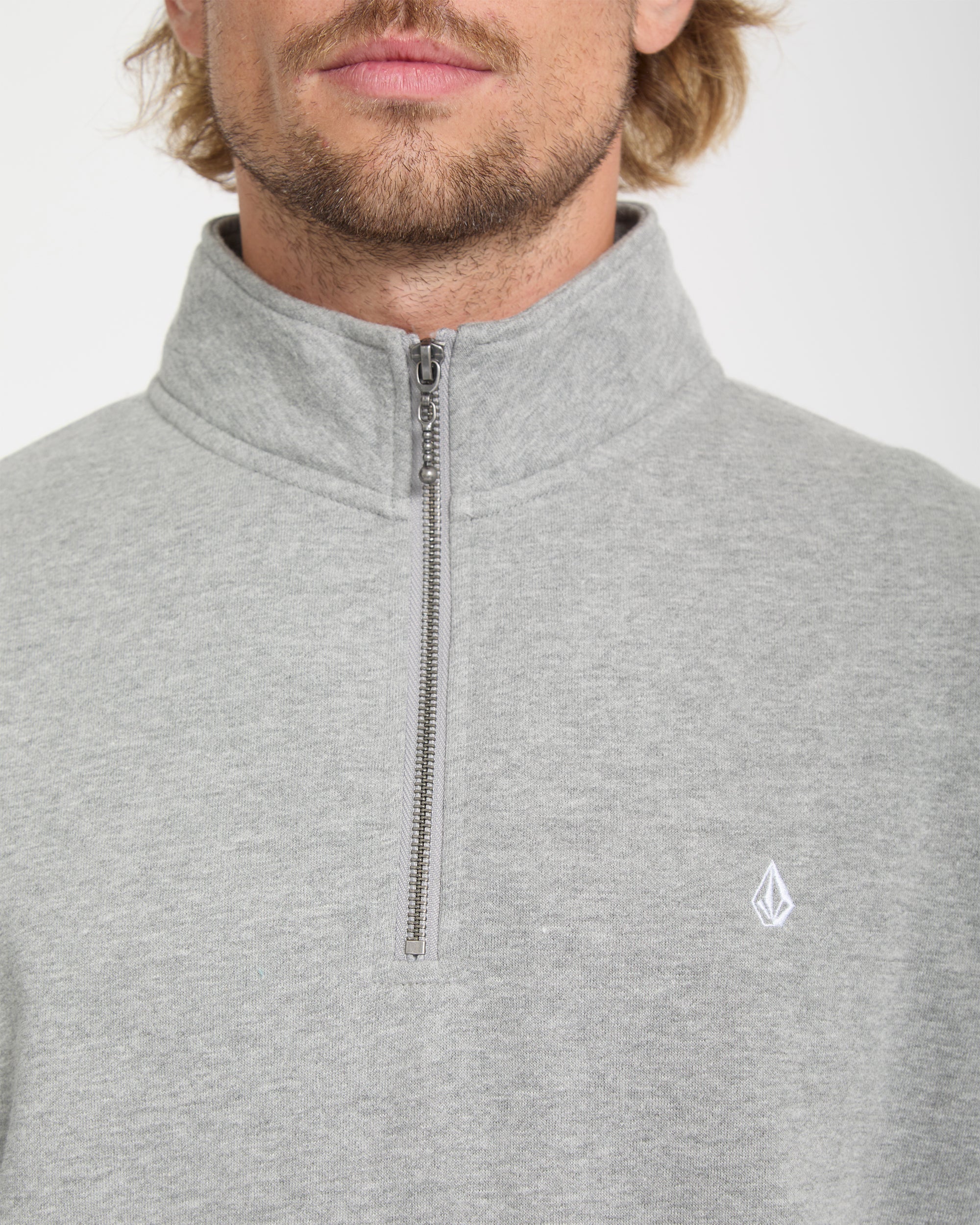 Single Stone Quarter Zip Sweatshirt - Heather Grey - Image 4