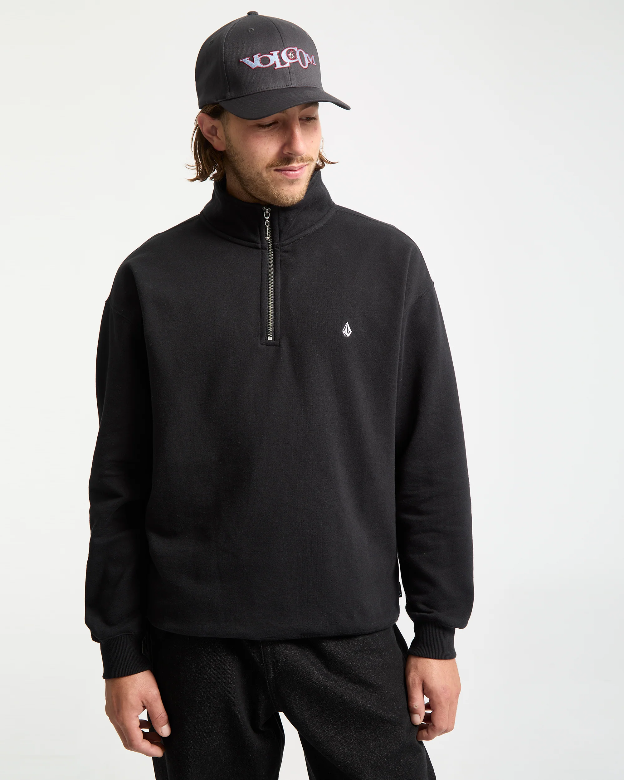 Single Stone Zip Sweatshirt - Black - Image 5