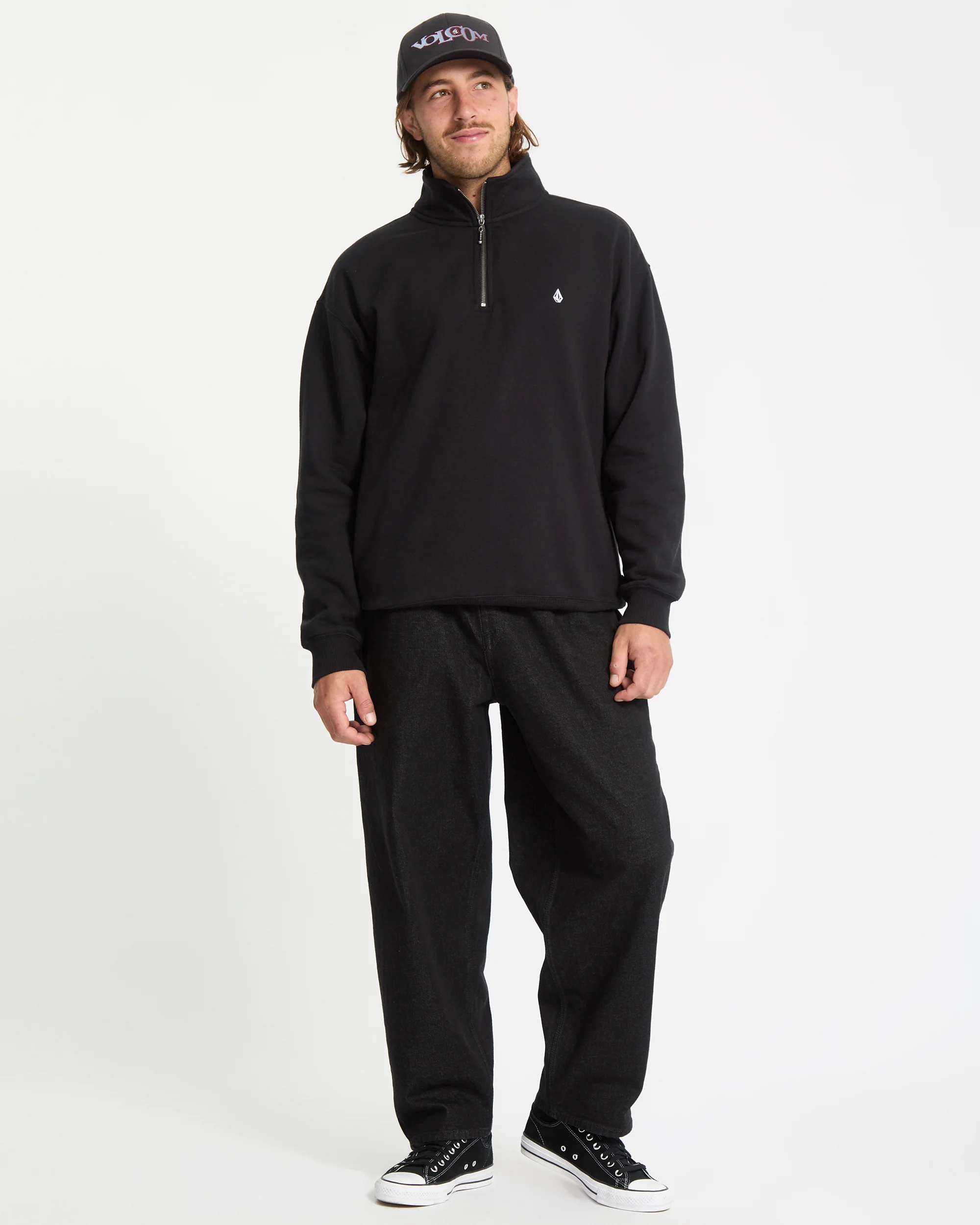 Single Stone Zip Sweatshirt - Black - Image 6