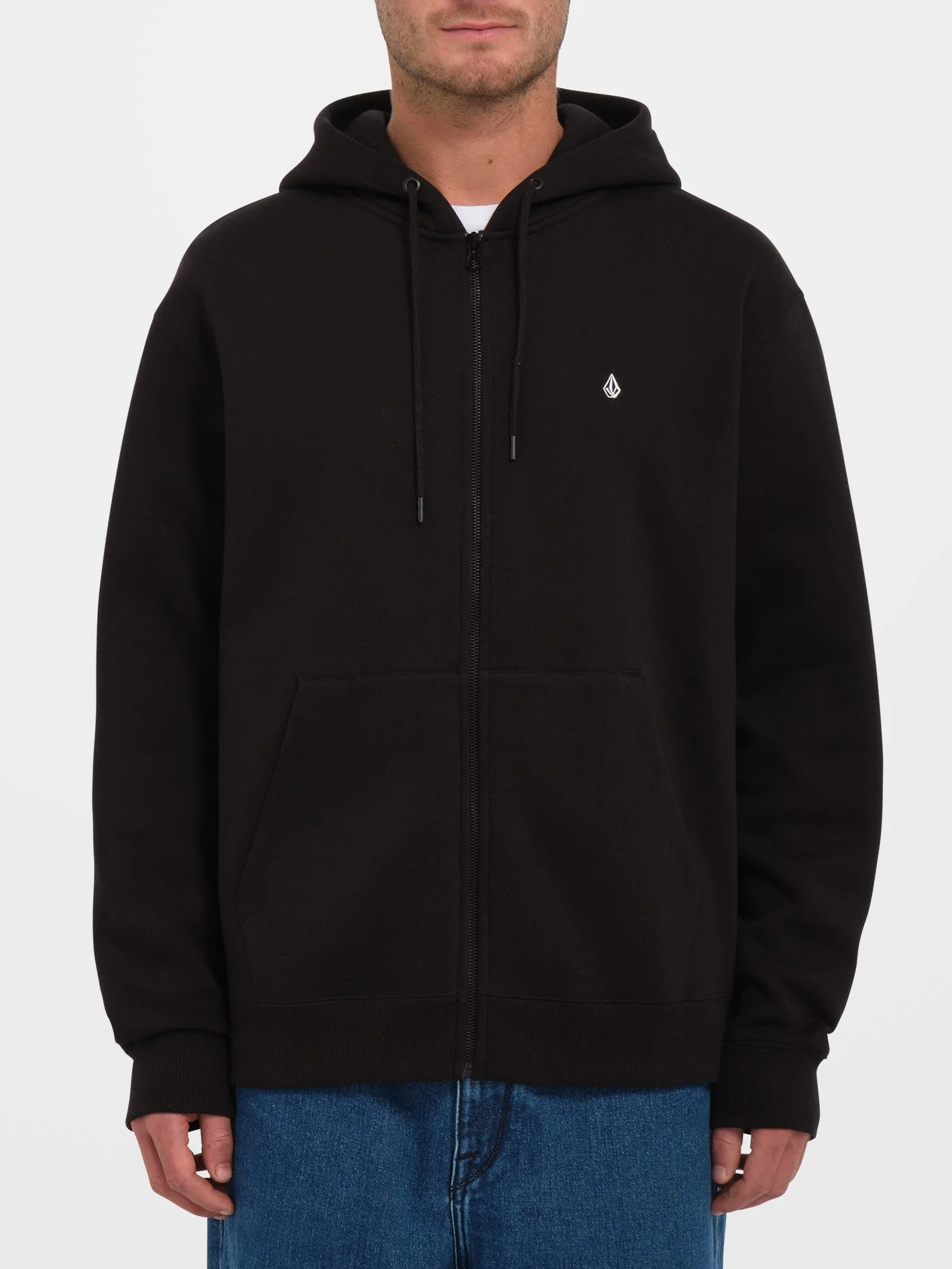 Single Stone Zip Hoodie - BLACK