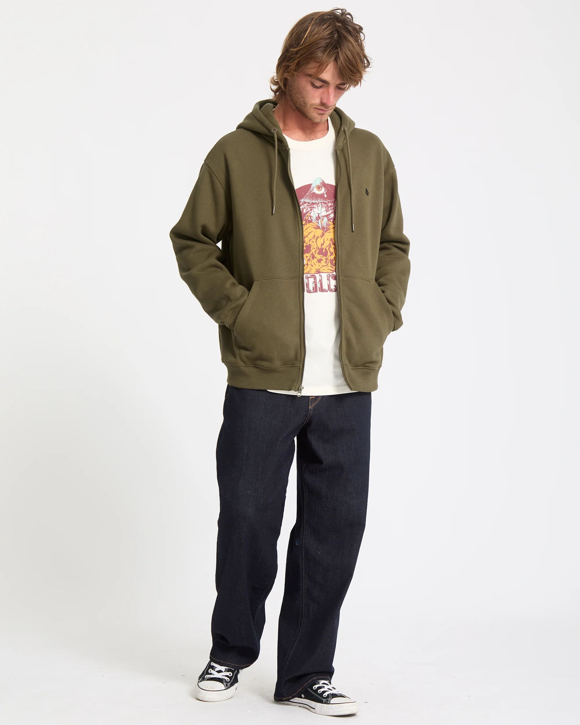 Single Stone Zip Hoodie - Sage Leaf - Image 6