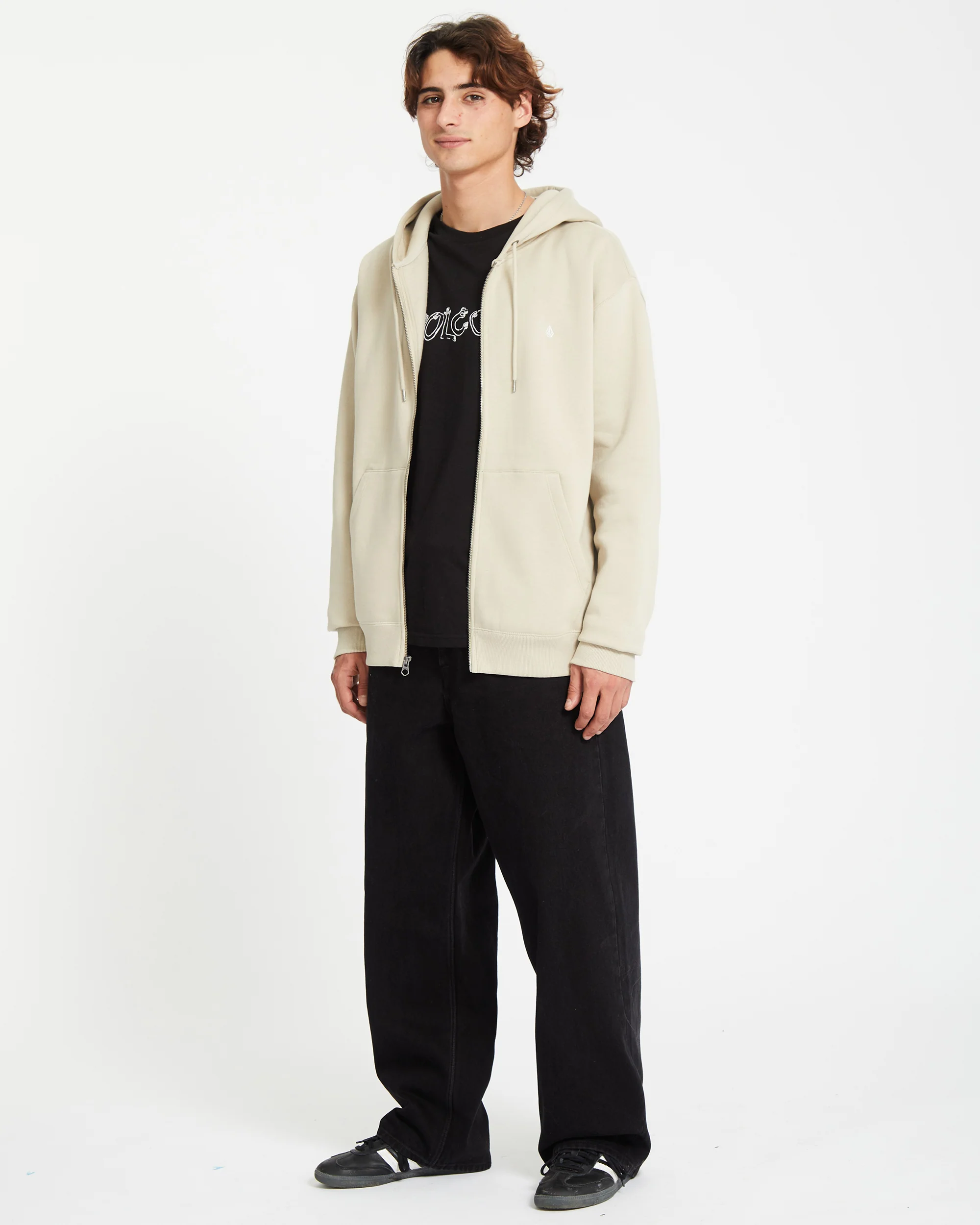 Single Stone Full Zip Hoodie - LIGHT KHAKI - Image 5