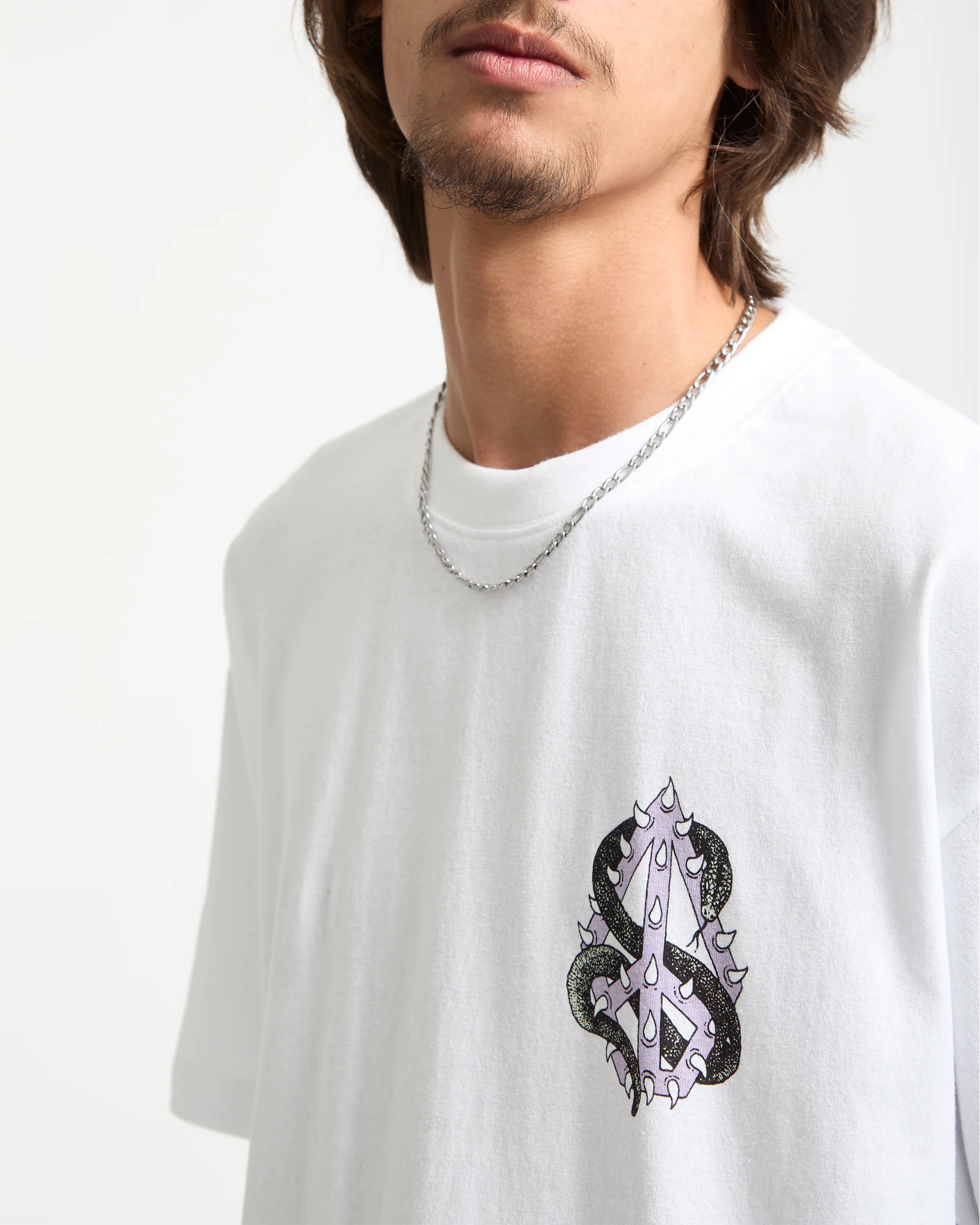 Snake Peace T-Shirt - White - Image 3
