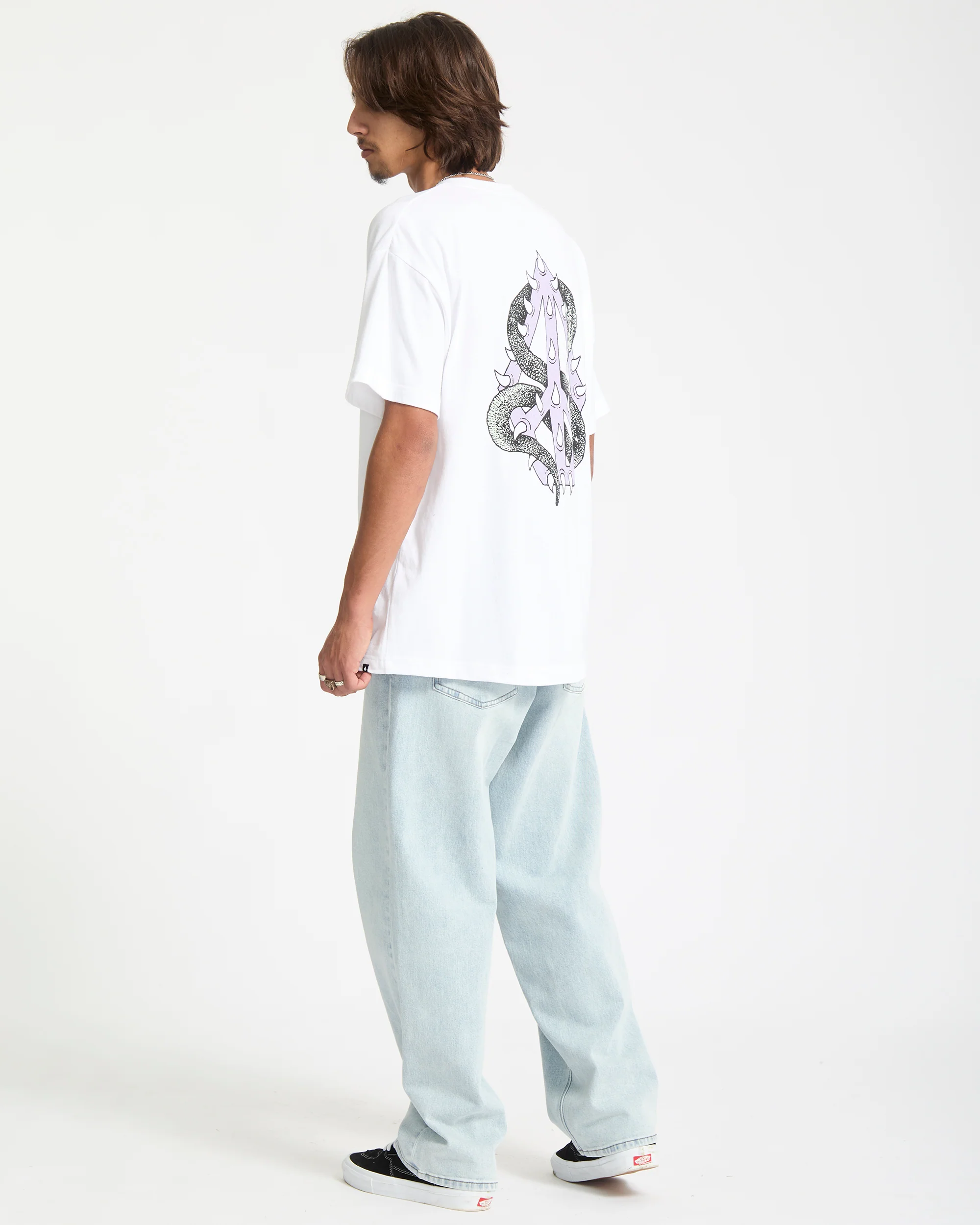 Snake Peace T-Shirt - White - Image 4