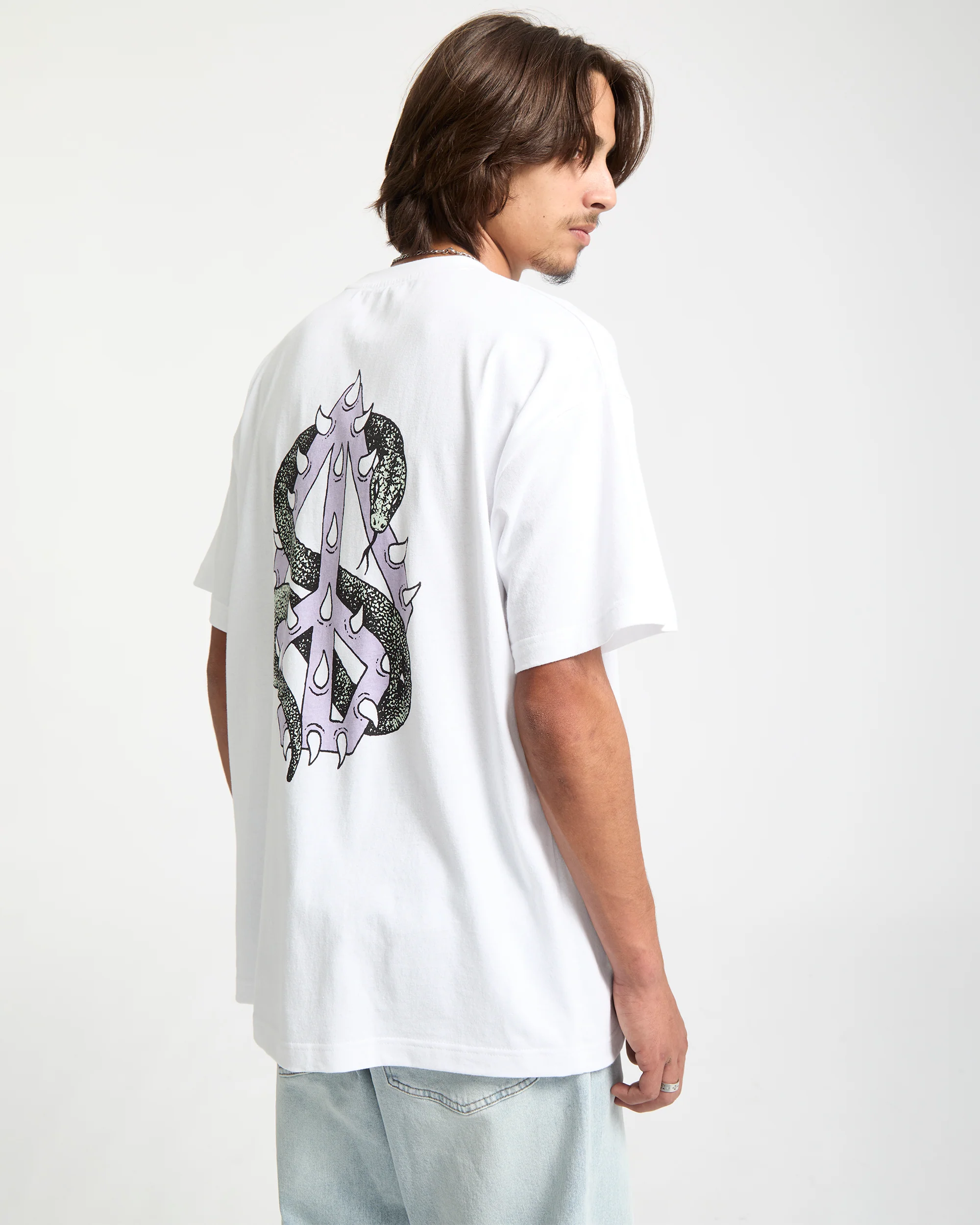 Snake Peace T-Shirt - White - Image 5