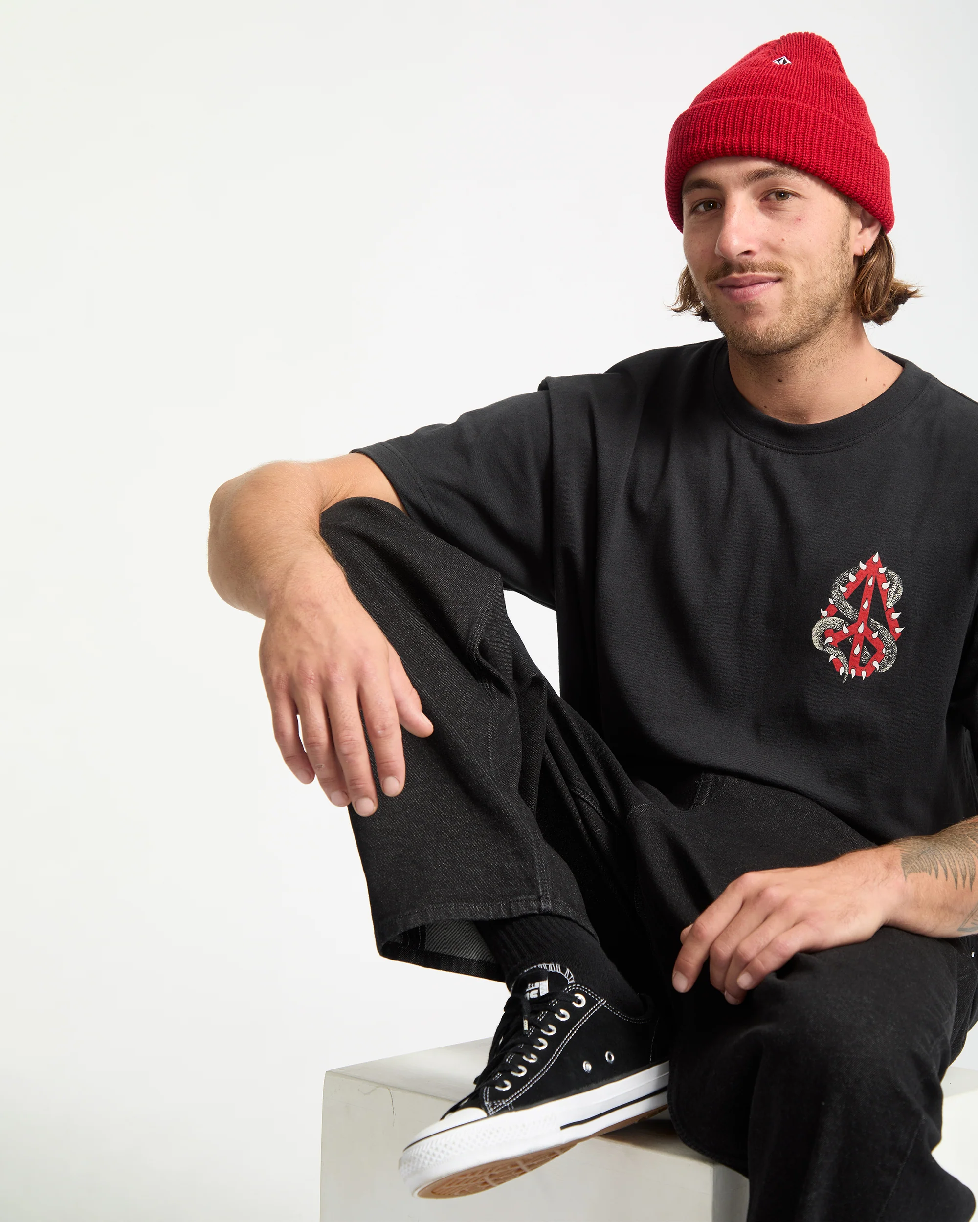 Snake Peace T-Shirt - Black - Image 5