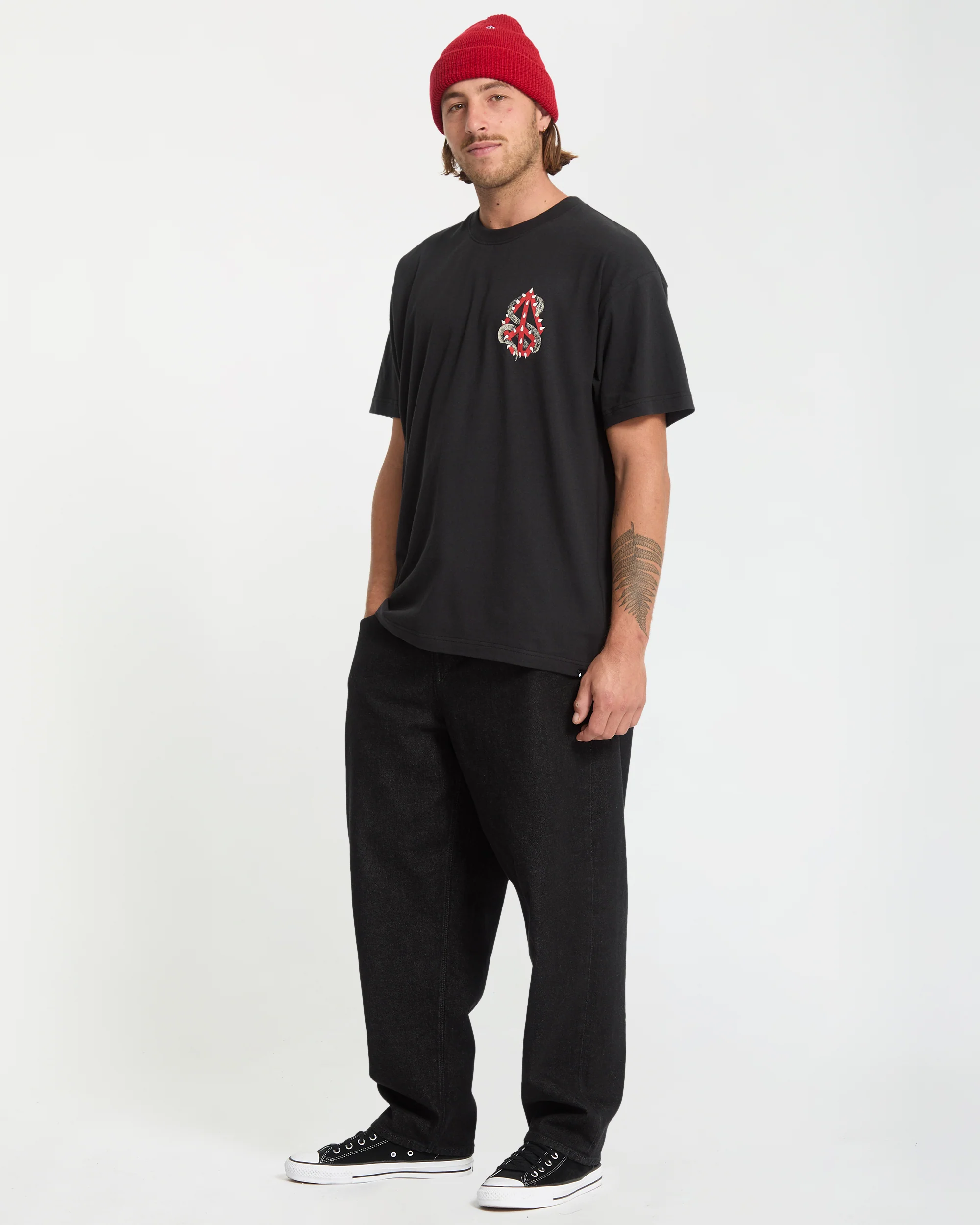Snake Peace T-Shirt - Black - Image 6