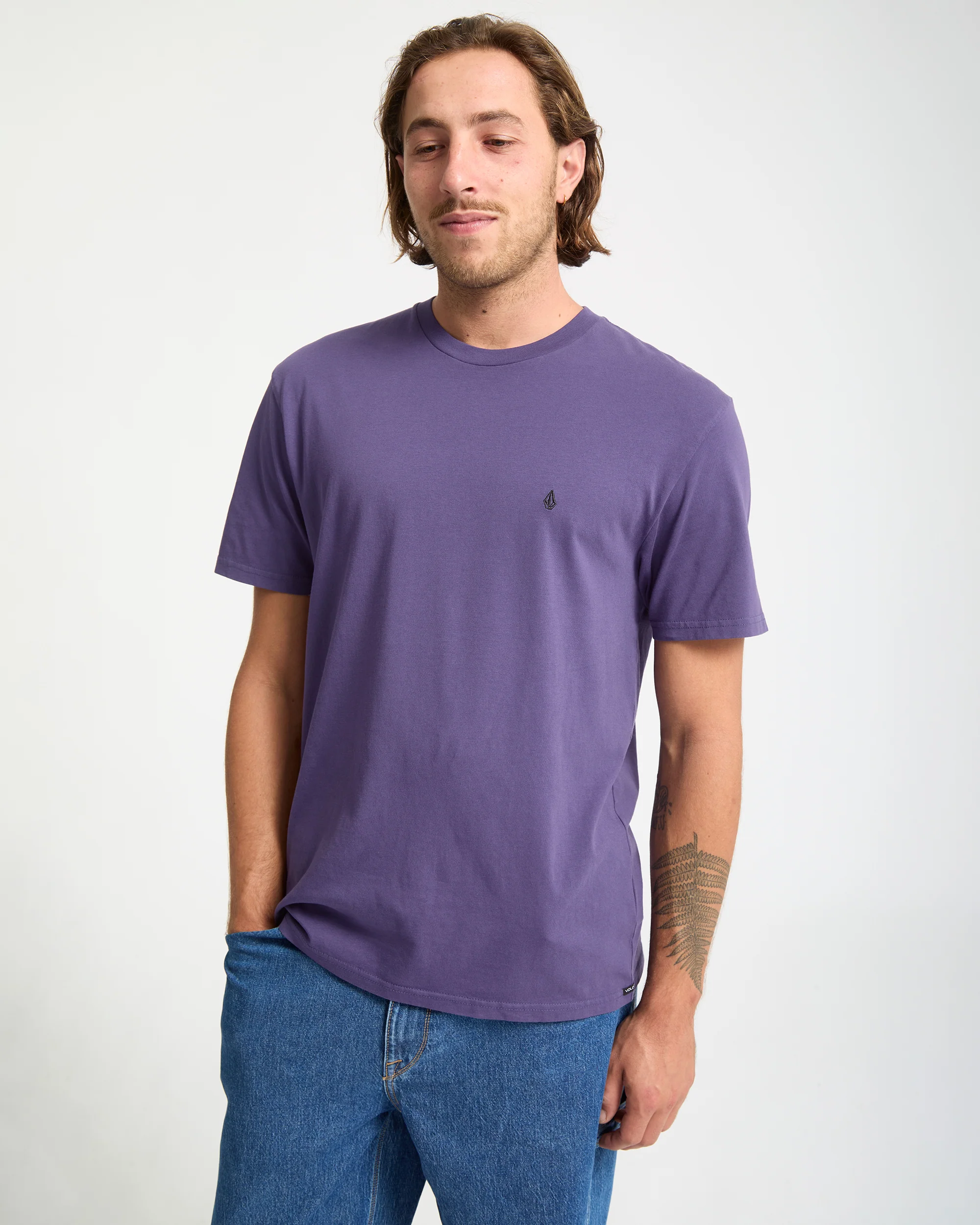 Solid Stone T-Shirt - Dark Purple - Image 5